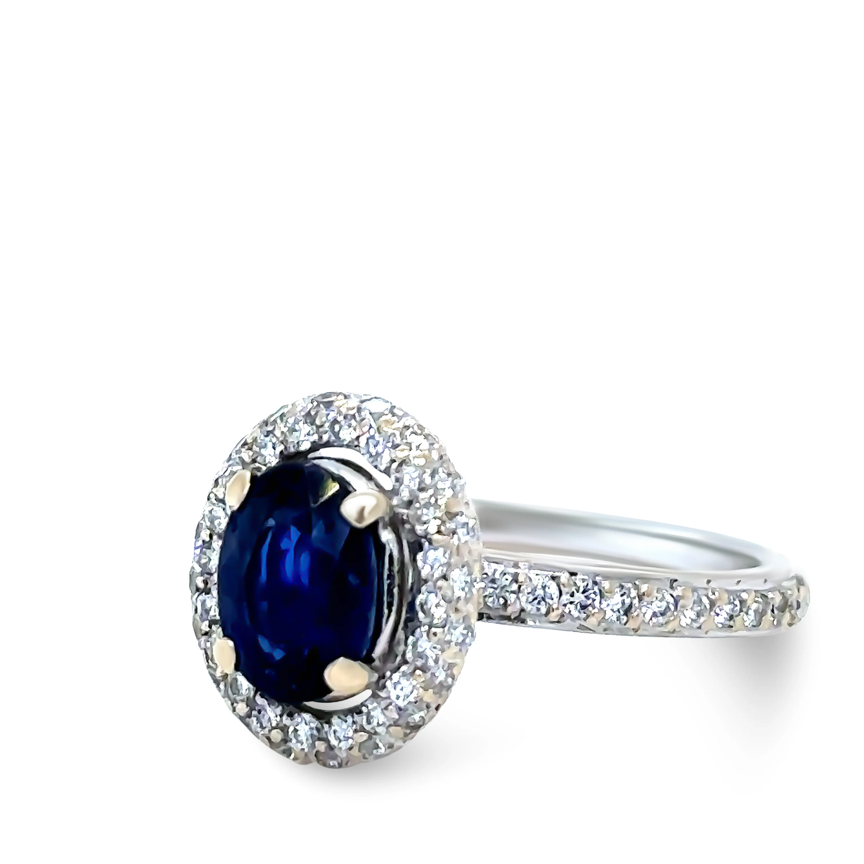 Bespoke 18ct White Gold Sapphire & Diamond Ring 1.64ct - Image 4