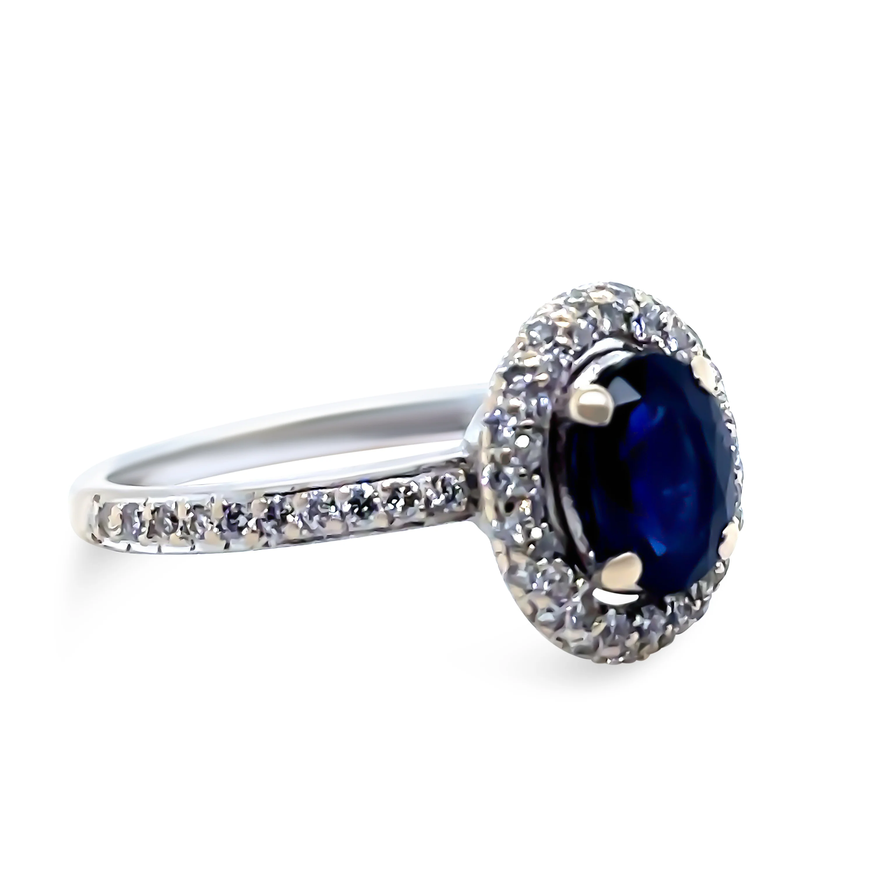 Bespoke 18ct White Gold Sapphire & Diamond Ring 1.64ct - Image 5