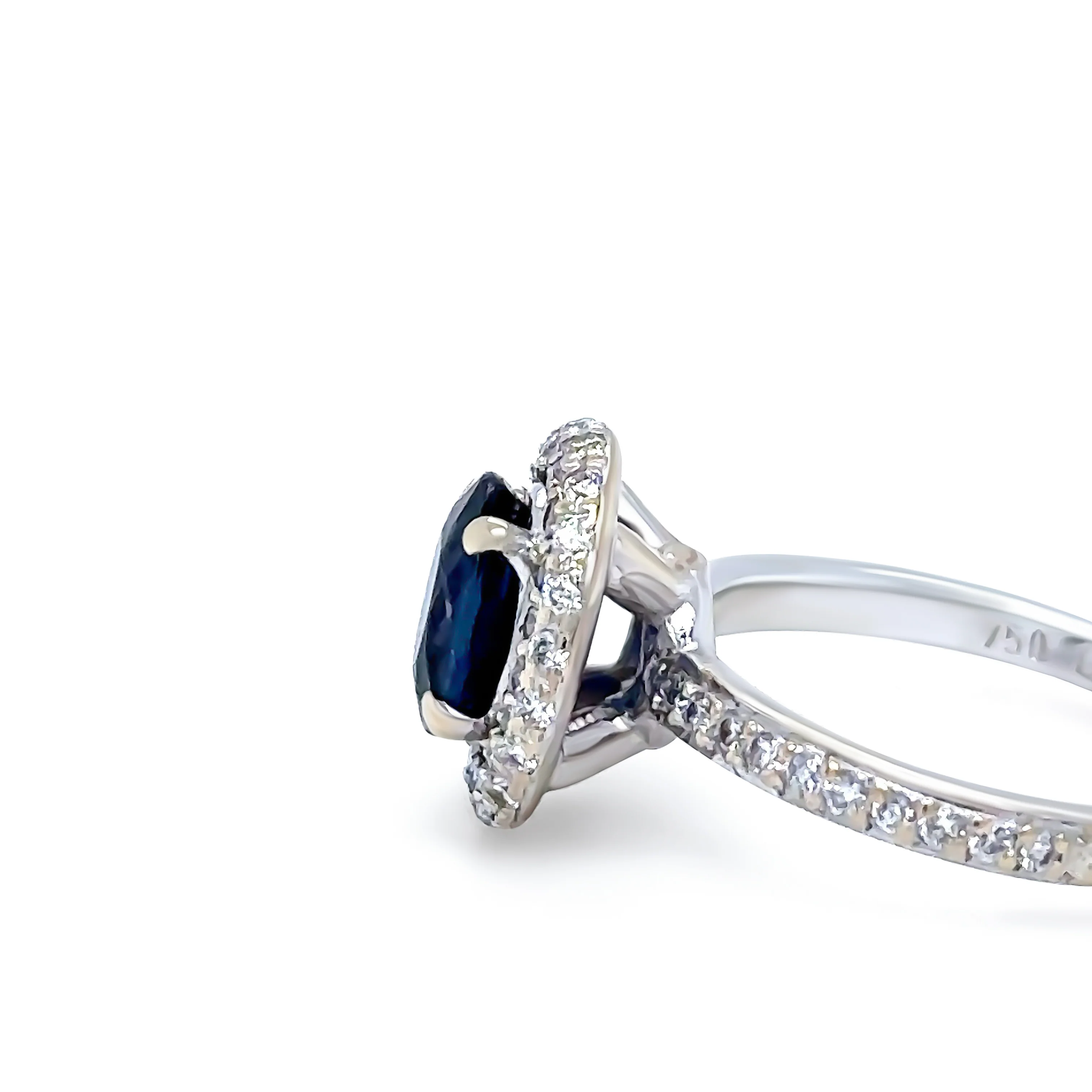 Bespoke 18ct White Gold Sapphire & Diamond Ring 1.64ct - Image 7