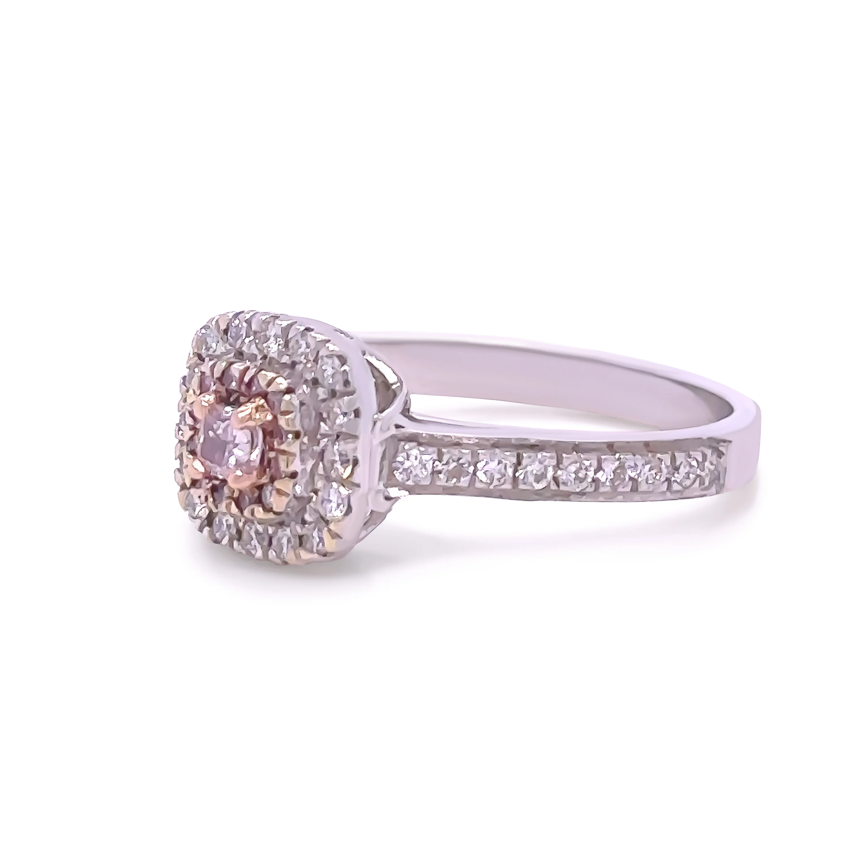 Bespoke 18ct White & Rose Gold Pink Diamond Ring 0.46ct - Image 2