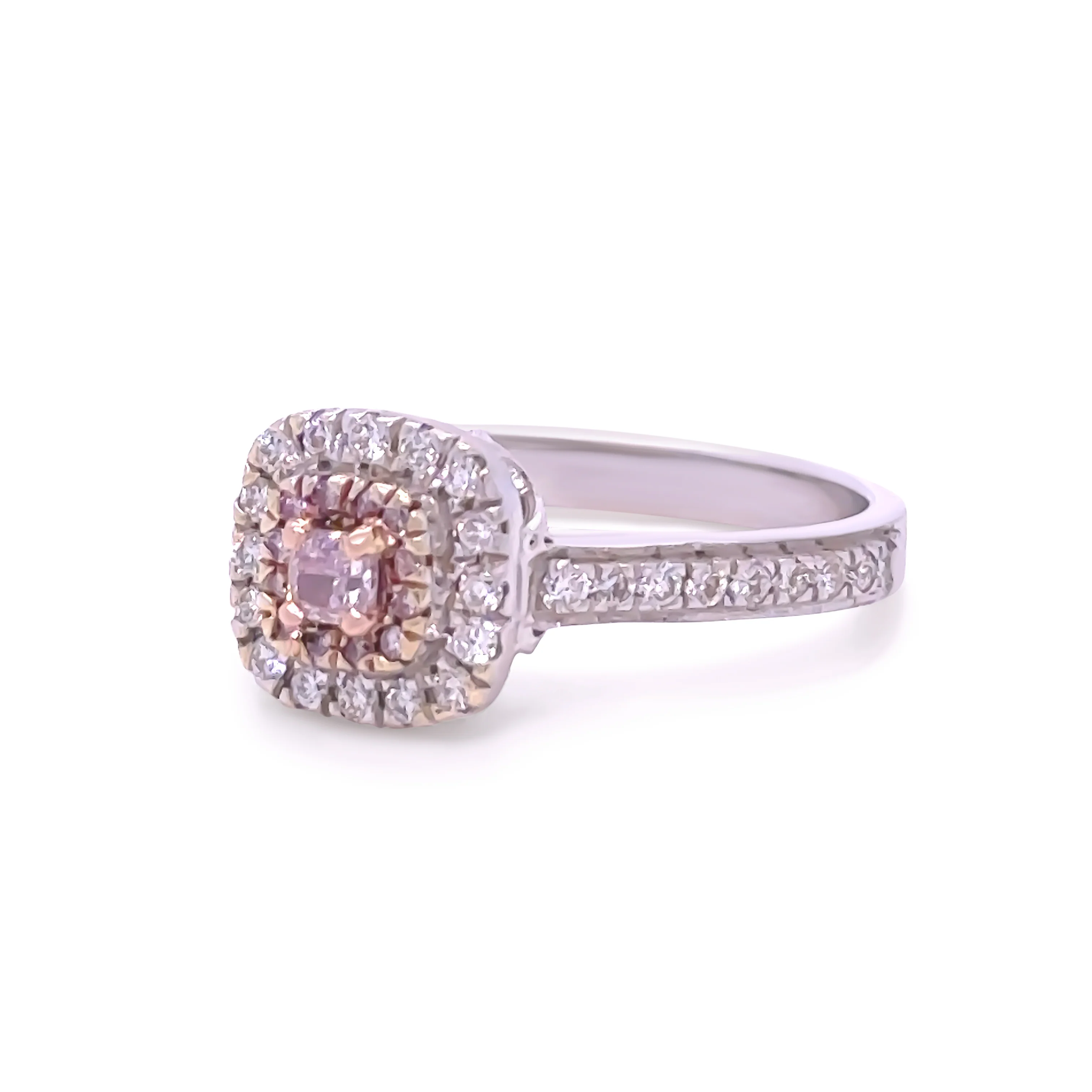 Bespoke 18ct White & Rose Gold Pink Diamond Ring 0.46ct - Image 3