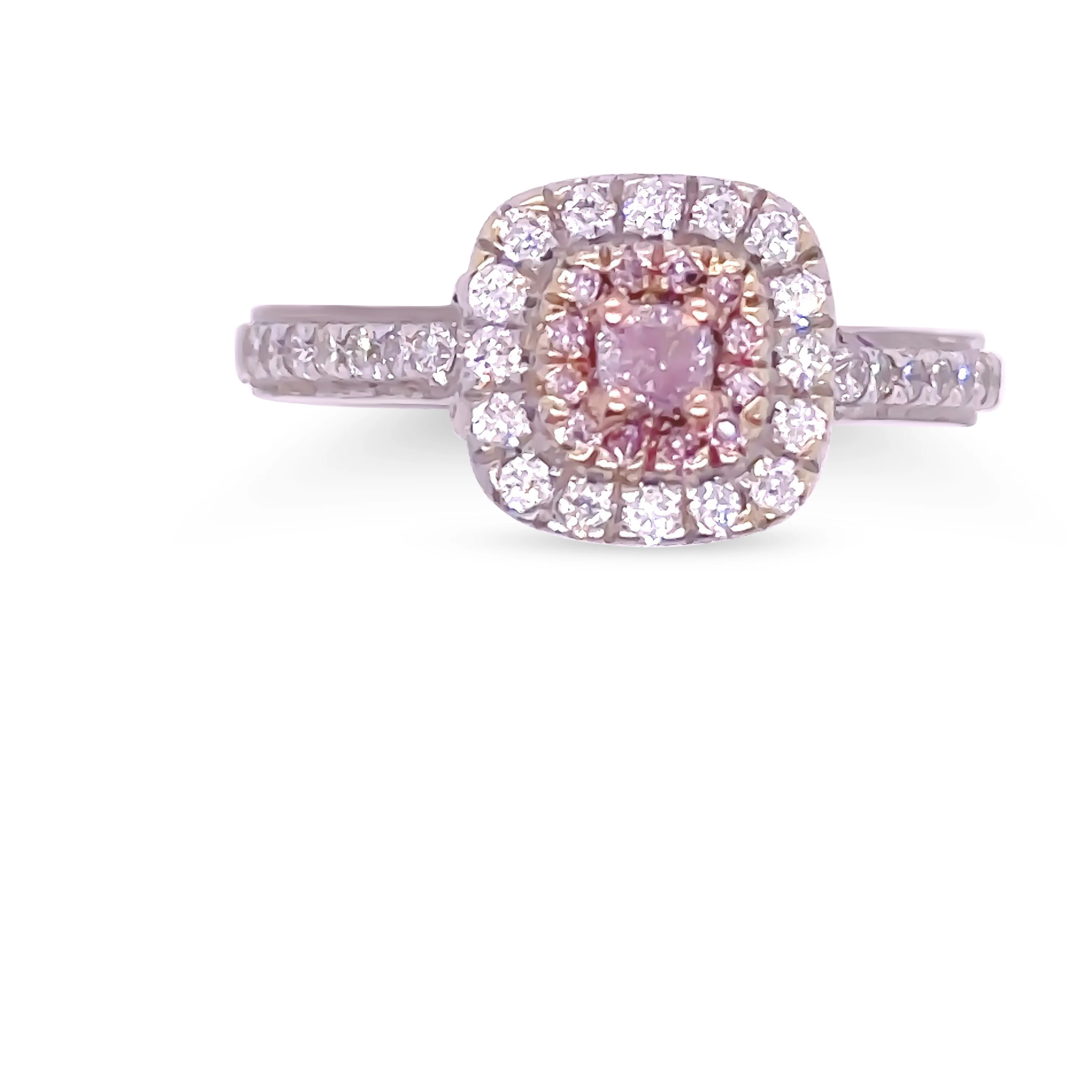Bespoke 18ct White & Rose Gold Pink Diamond Ring 0.46ct - Image 6