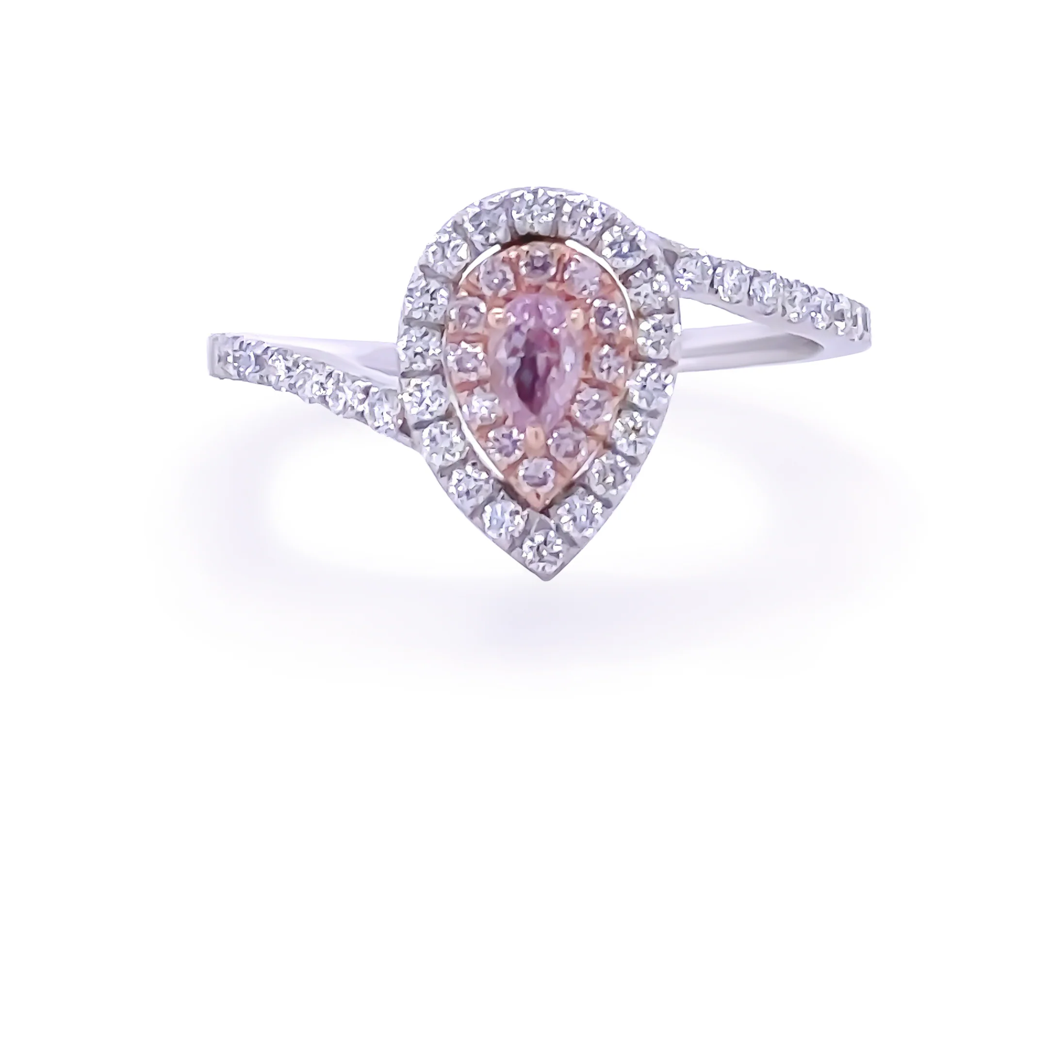 Bespoke 18ct White & Rose Gold Pink Diamond Ring 0.50ct - Image 2