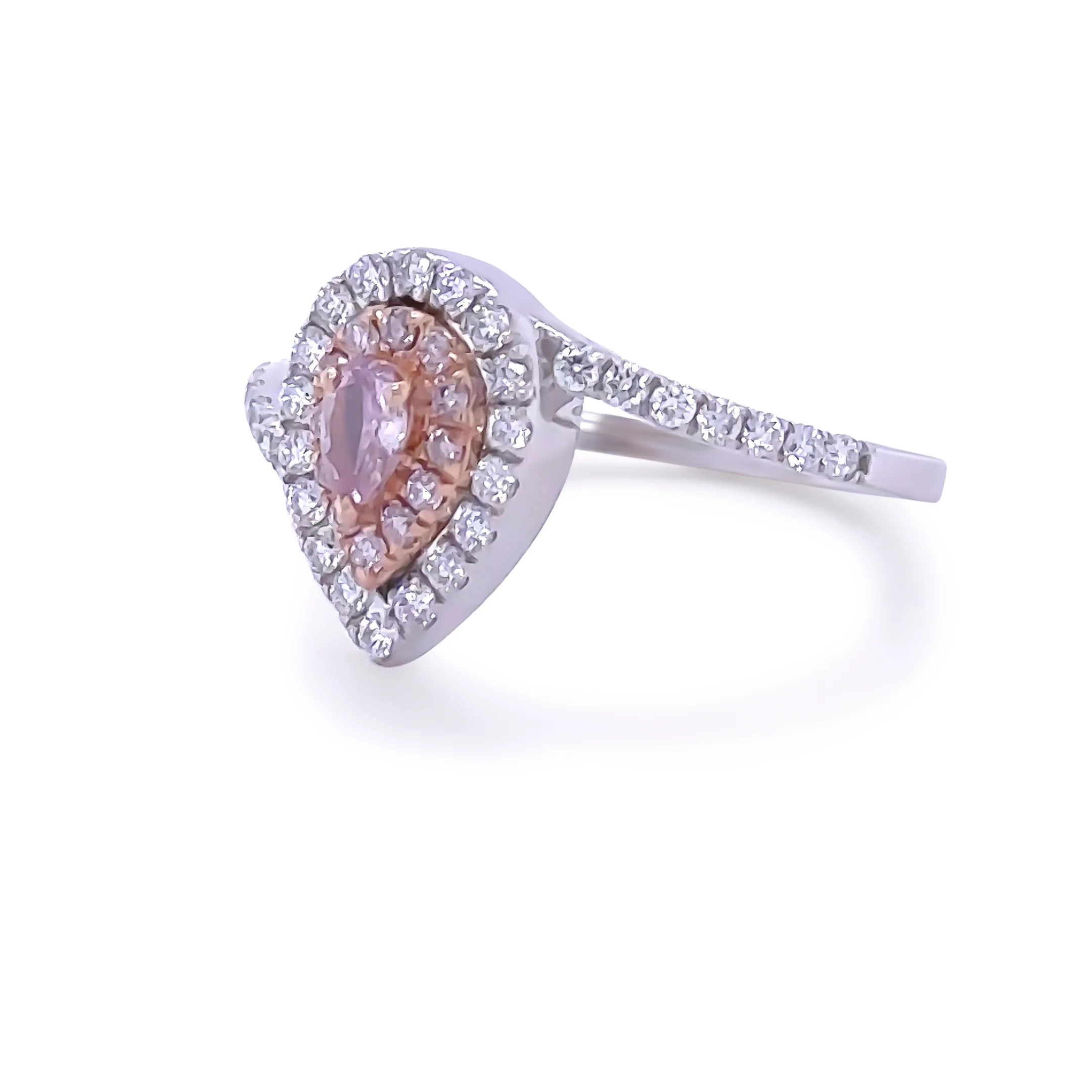 Bespoke 18ct White & Rose Gold Pink Diamond Ring 0.50ct - Image 3