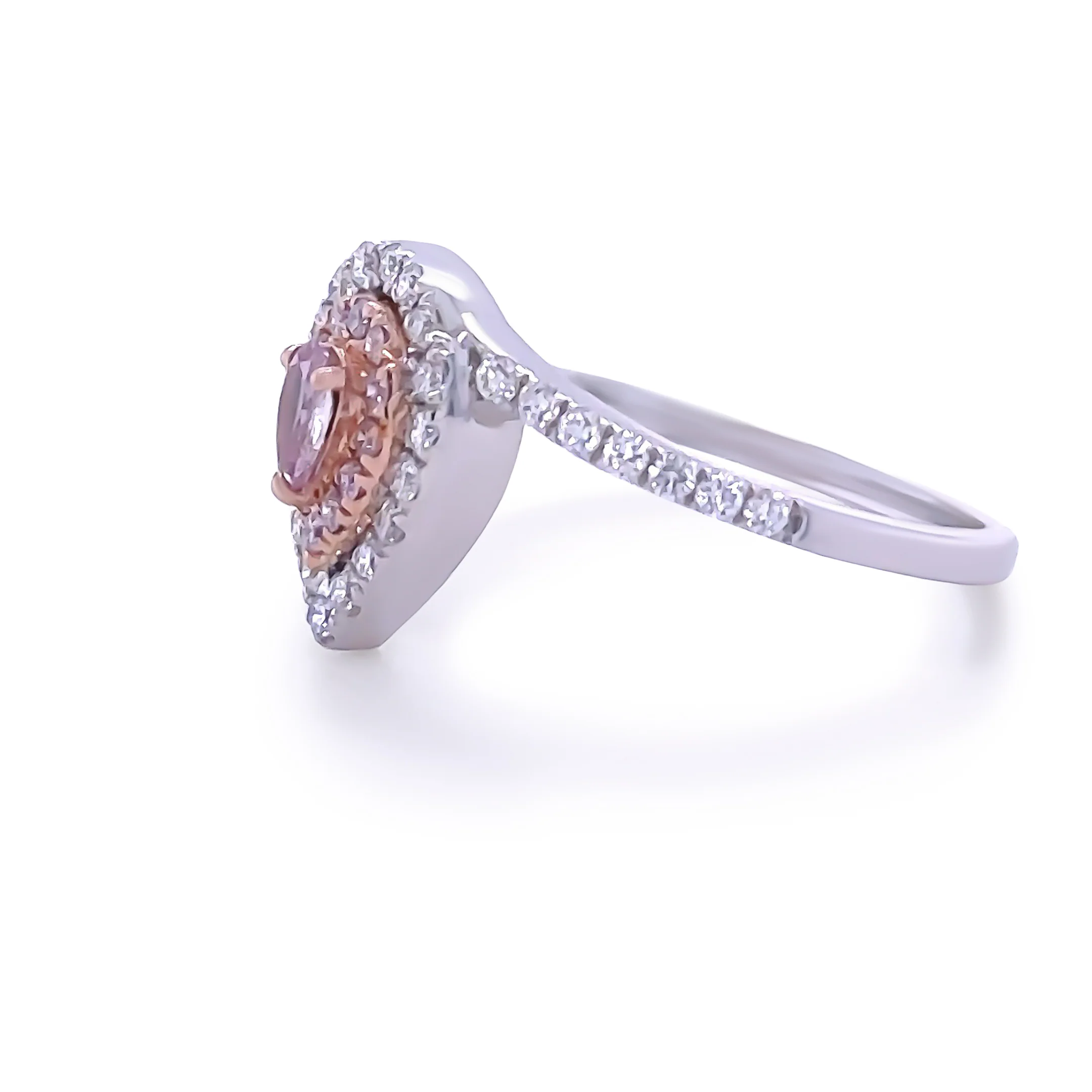 Bespoke 18ct White & Rose Gold Pink Diamond Ring 0.50ct - Image 4