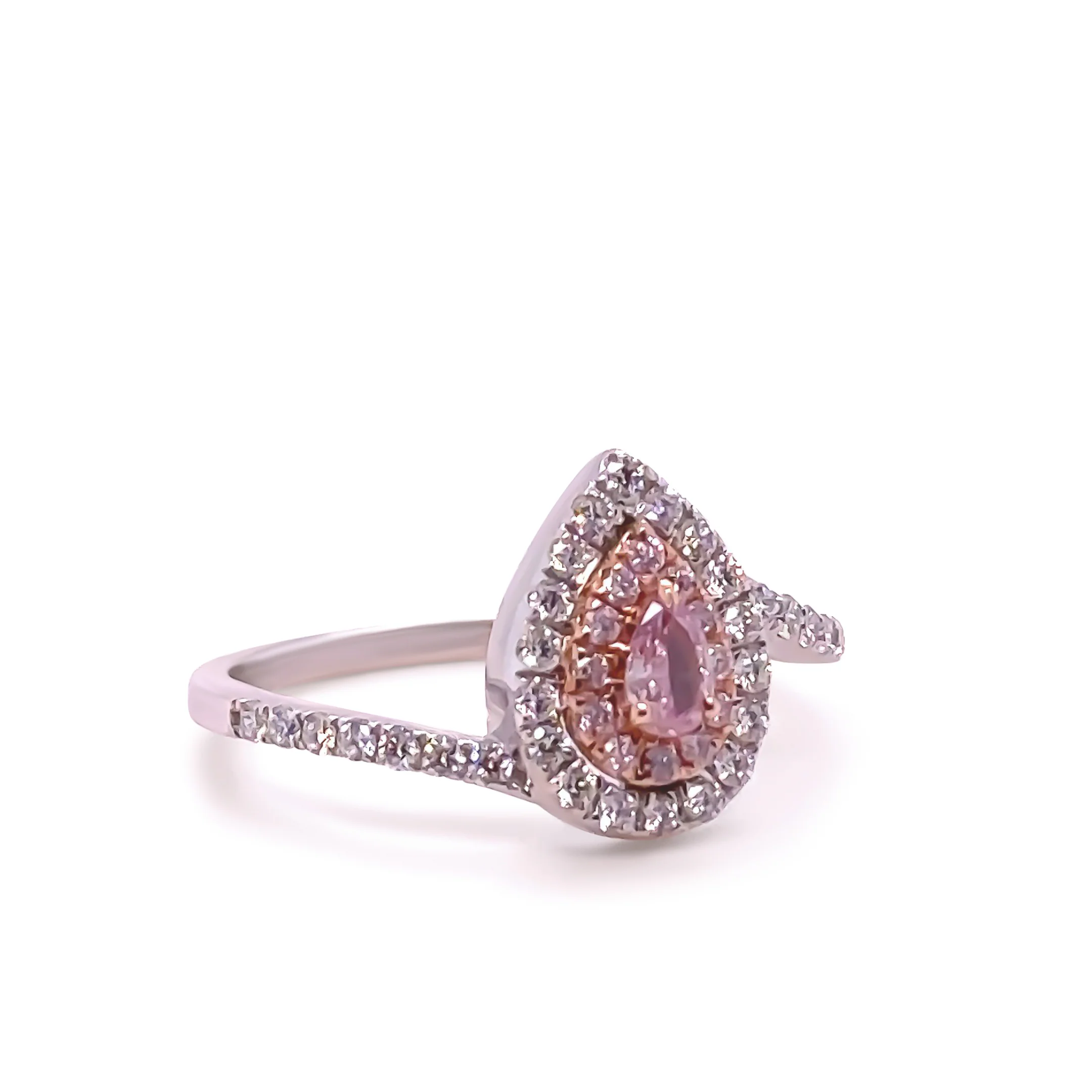 Bespoke 18ct White & Rose Gold Pink Diamond Ring 0.50ct - Image 5