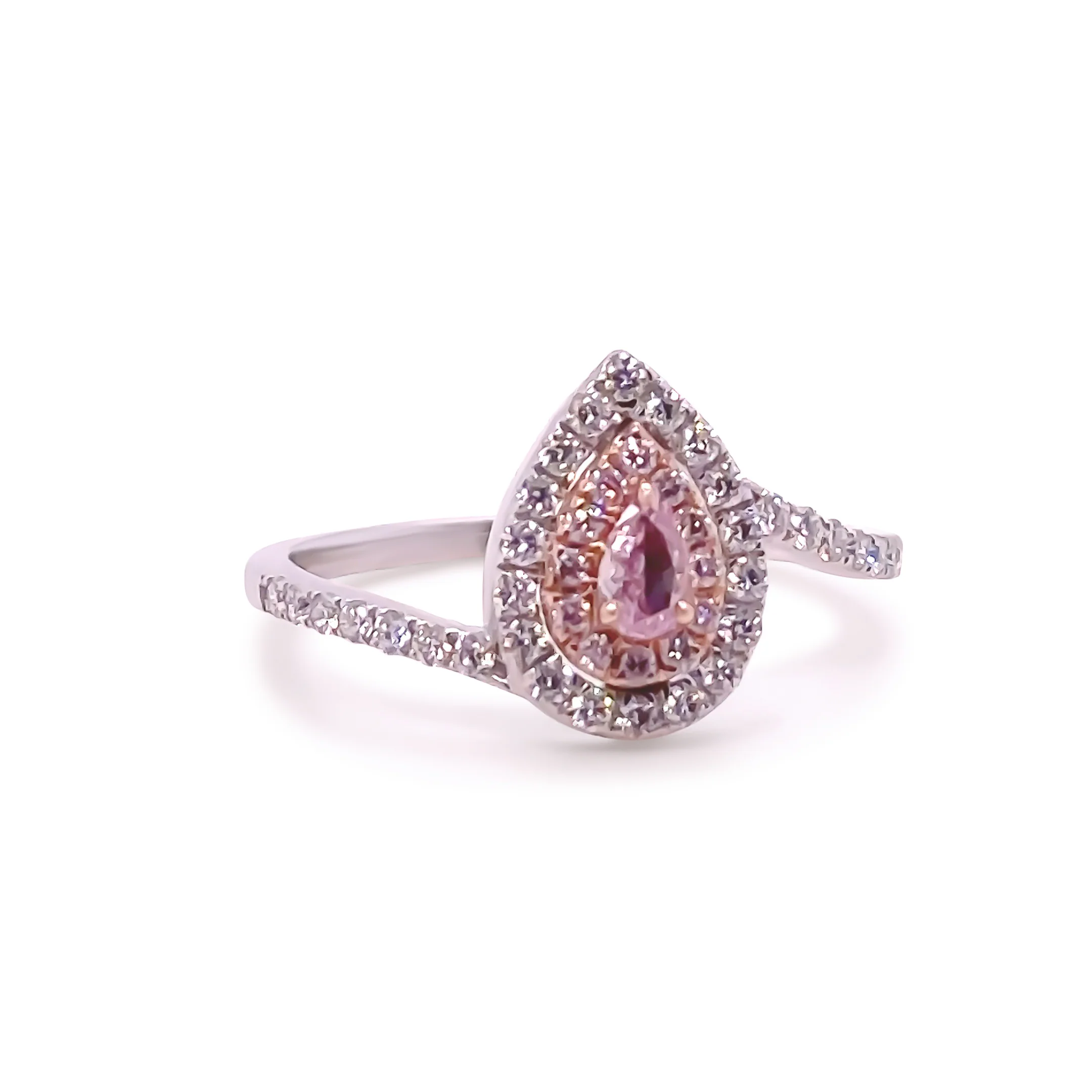 Bespoke 18ct White & Rose Gold Pink Diamond Ring 0.50ct - Image 6