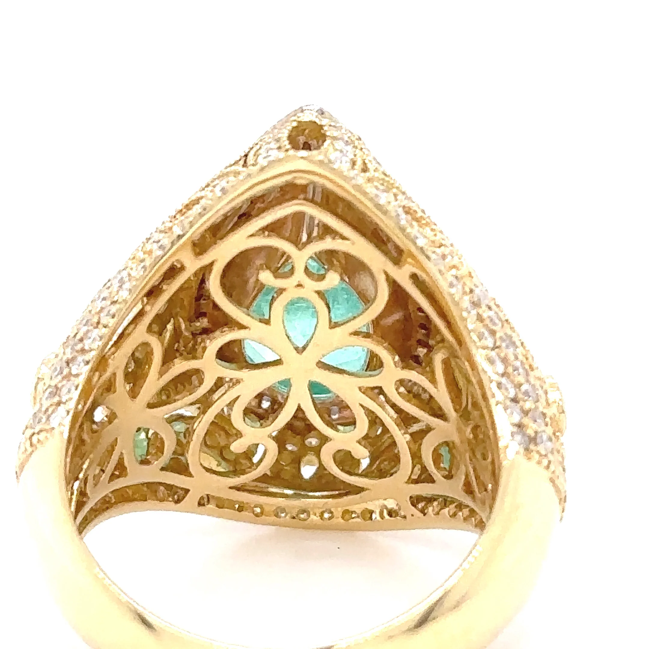 Bespoke 18ct White & Yellow Gold Emerald & Diamond Dress Ring 6.68ct - Image 6