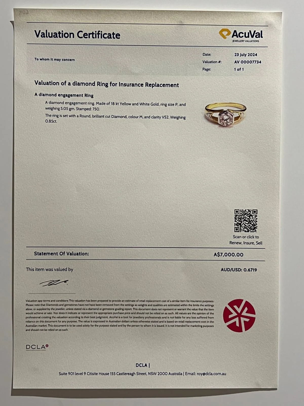 Bespoke 18ct Yellow Gold Diamond Engagement Ring 0.85ct - Image 6