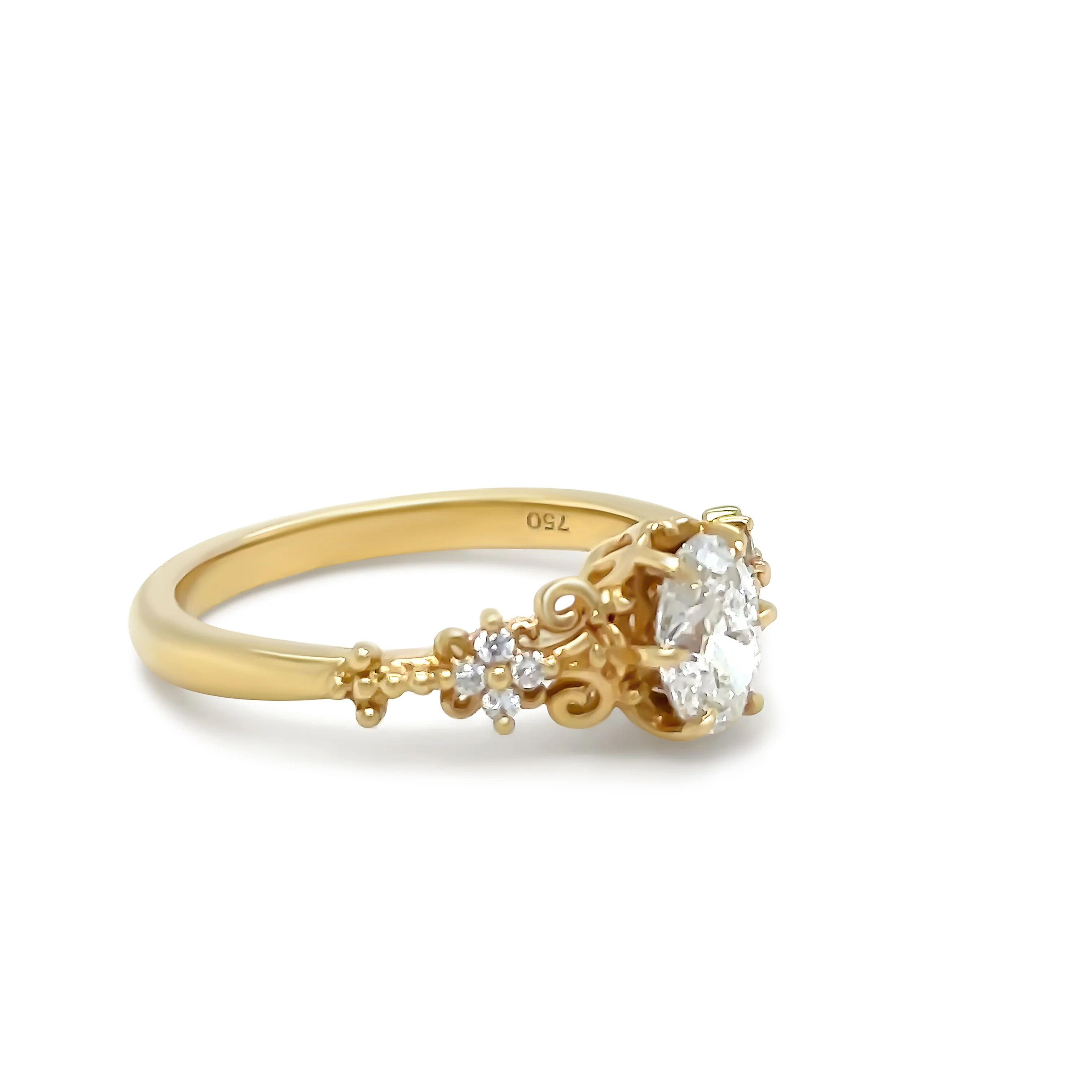 Bespoke 18ct Yellow Gold Diamond Ring 0.68ct - Image 3