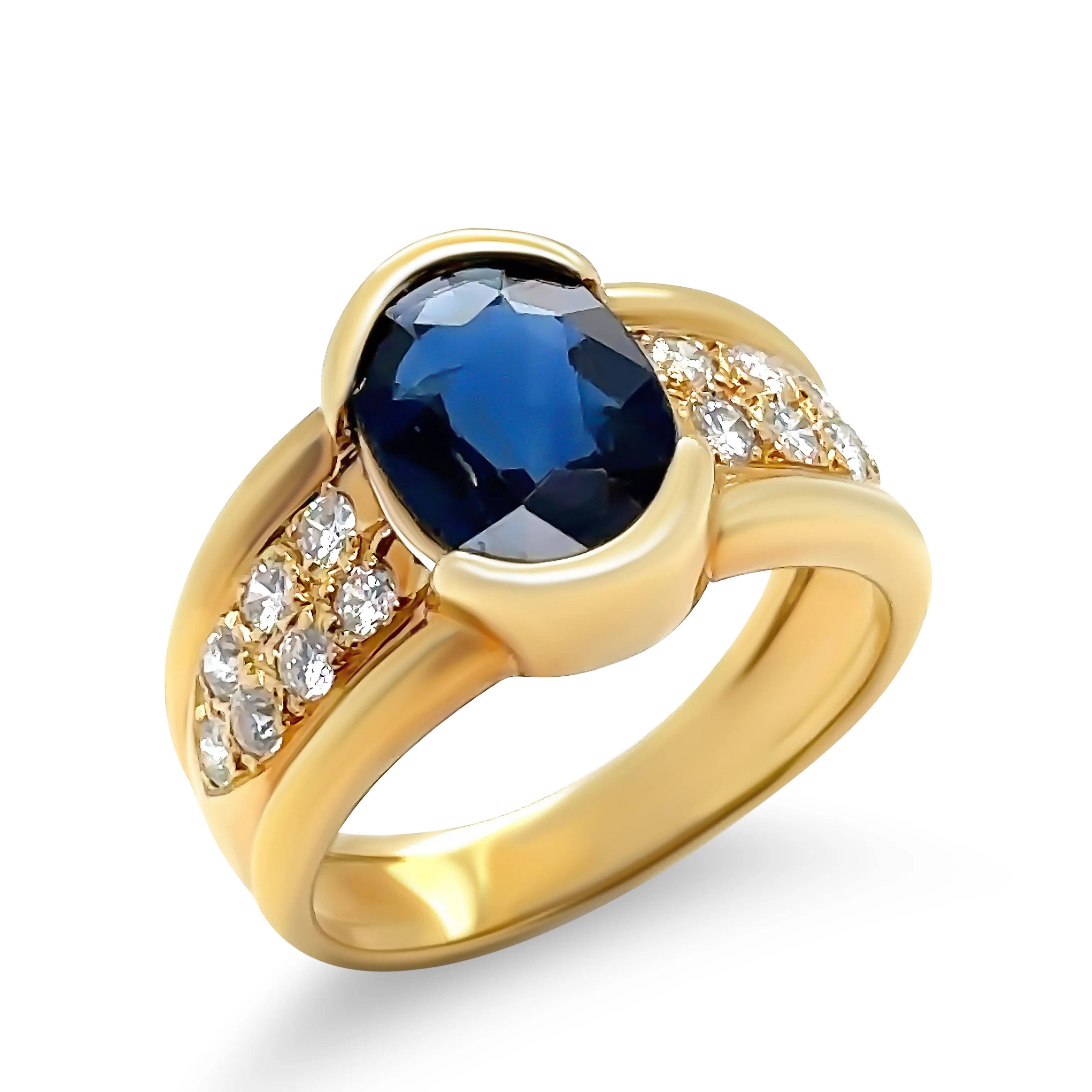 Bespoke 18ct Yellow Gold Sapphire & Diamond Ring 2.61ct - Image 6