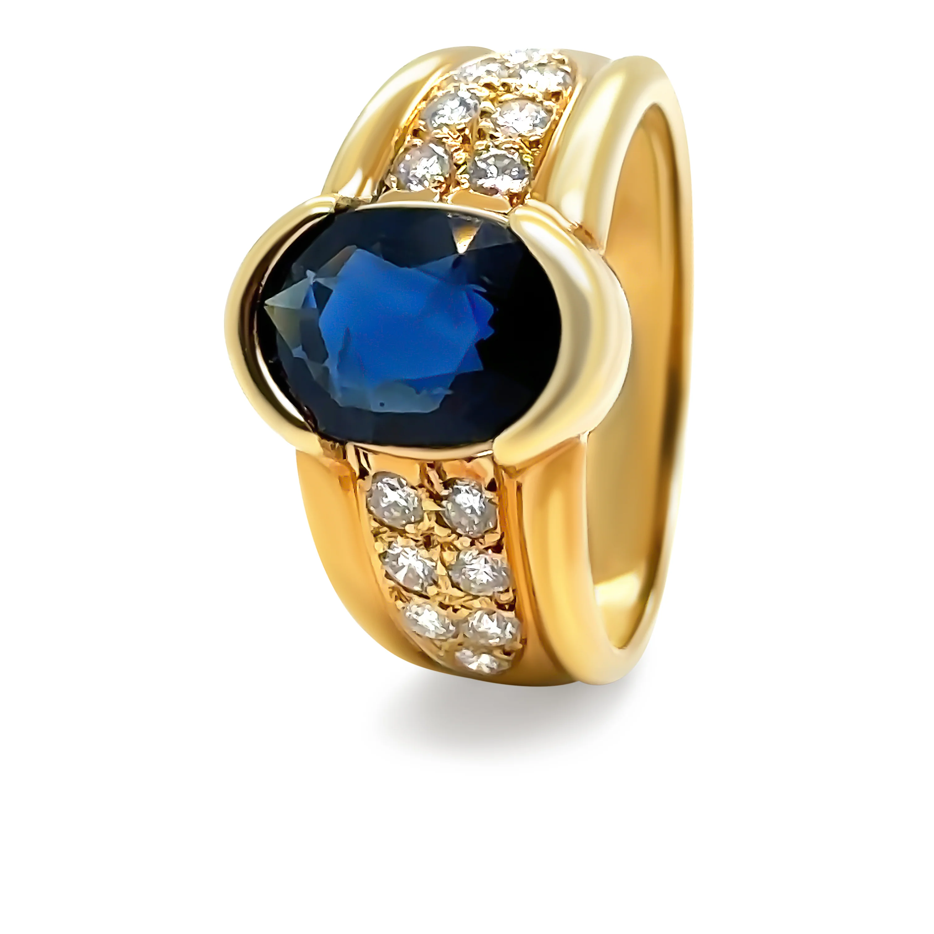 Bespoke 18ct Yellow Gold Sapphire & Diamond Ring 2.61ct - Image 8