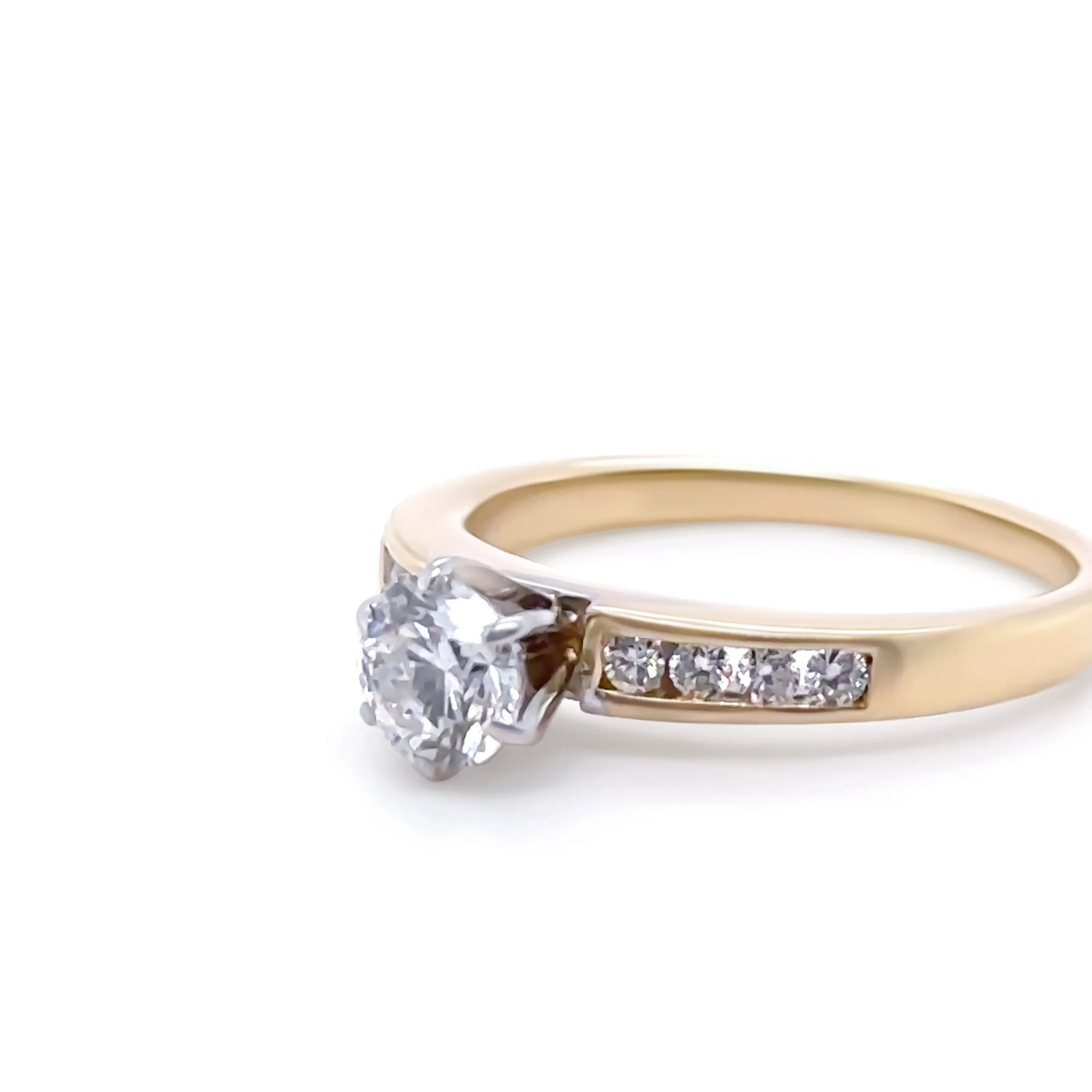 Bespoke 18ct Yellow & White Gold Diamond Engagement Ring 0.56ct - Image 2