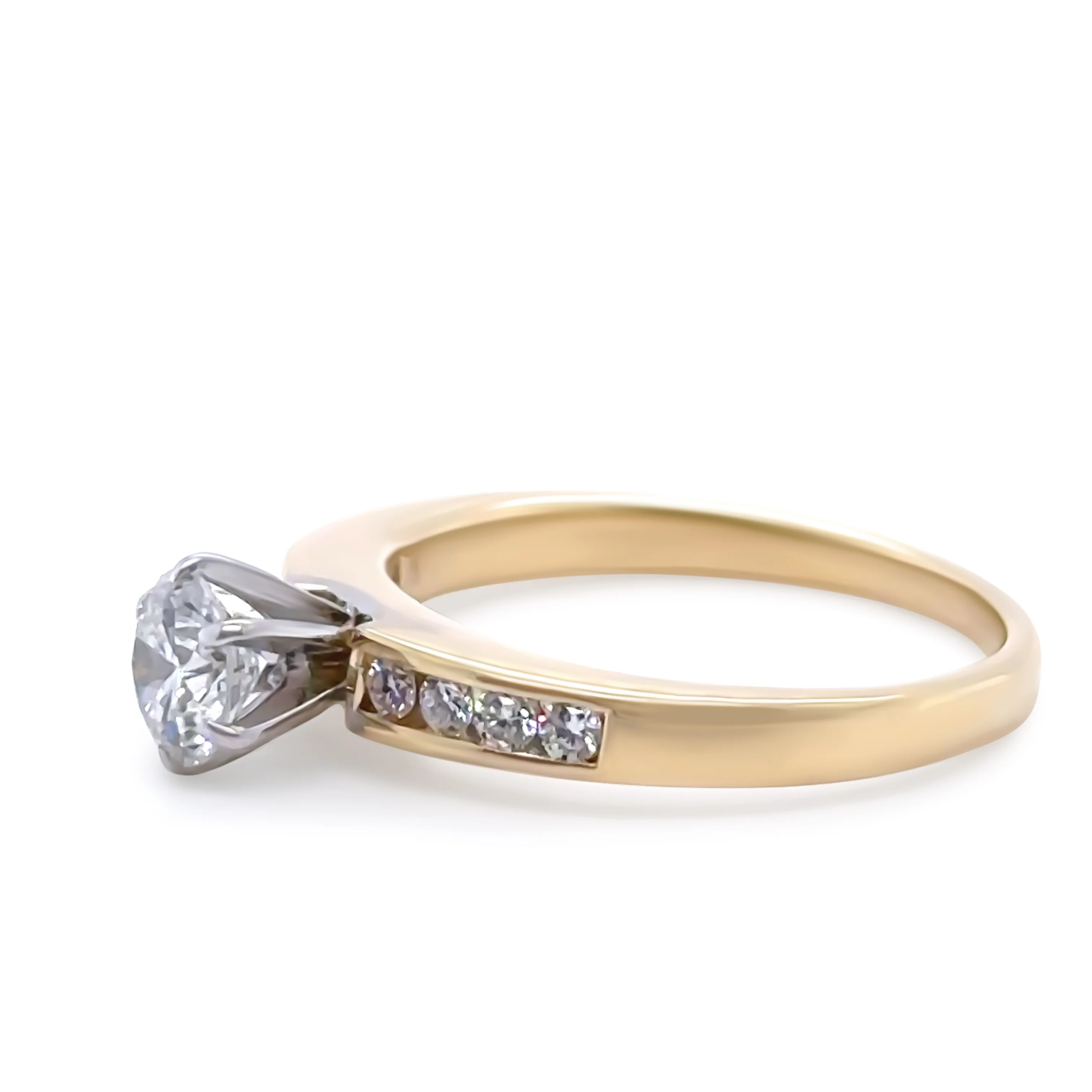 Bespoke 18ct Yellow & White Gold Diamond Engagement Ring 0.56ct - Image 3