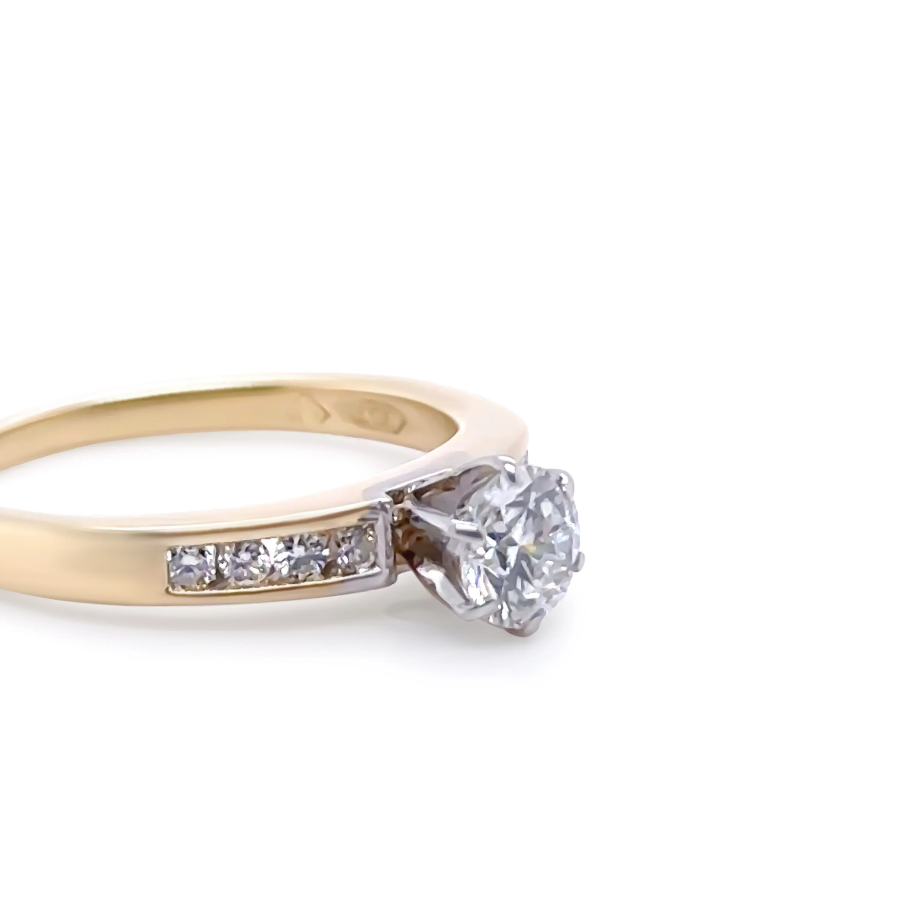 Bespoke 18ct Yellow & White Gold Diamond Engagement Ring 0.56ct - Image 5