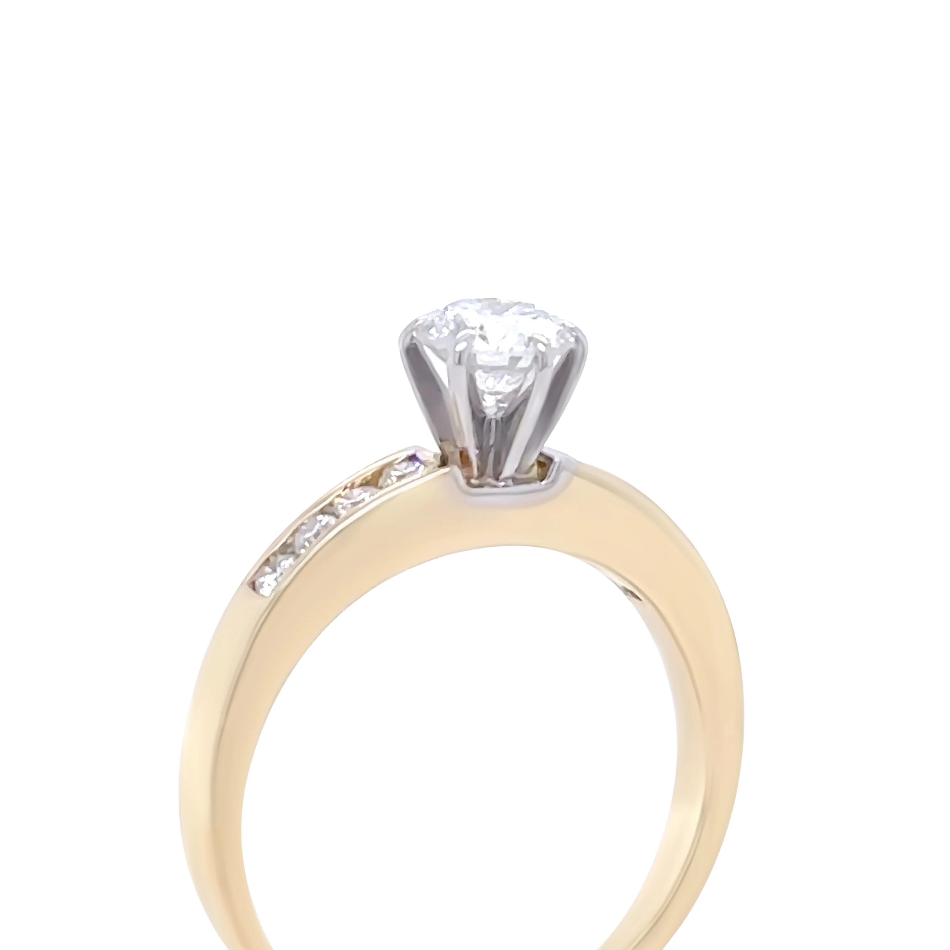 Bespoke 18ct Yellow & White Gold Diamond Engagement Ring 0.56ct - Image 6