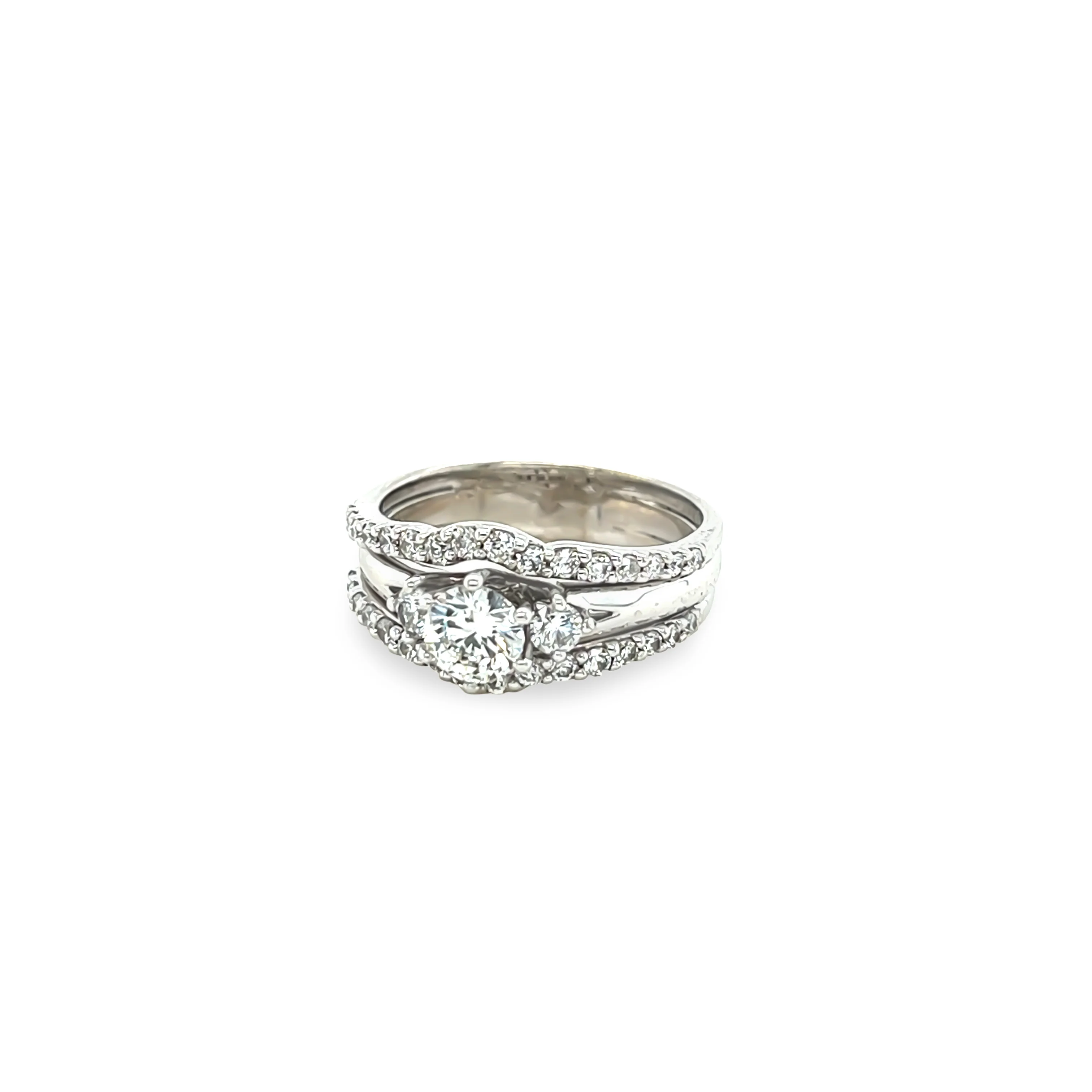 Bespoke 3 Piece Diamond Bridal Ring Set 0.99ct - Image 2