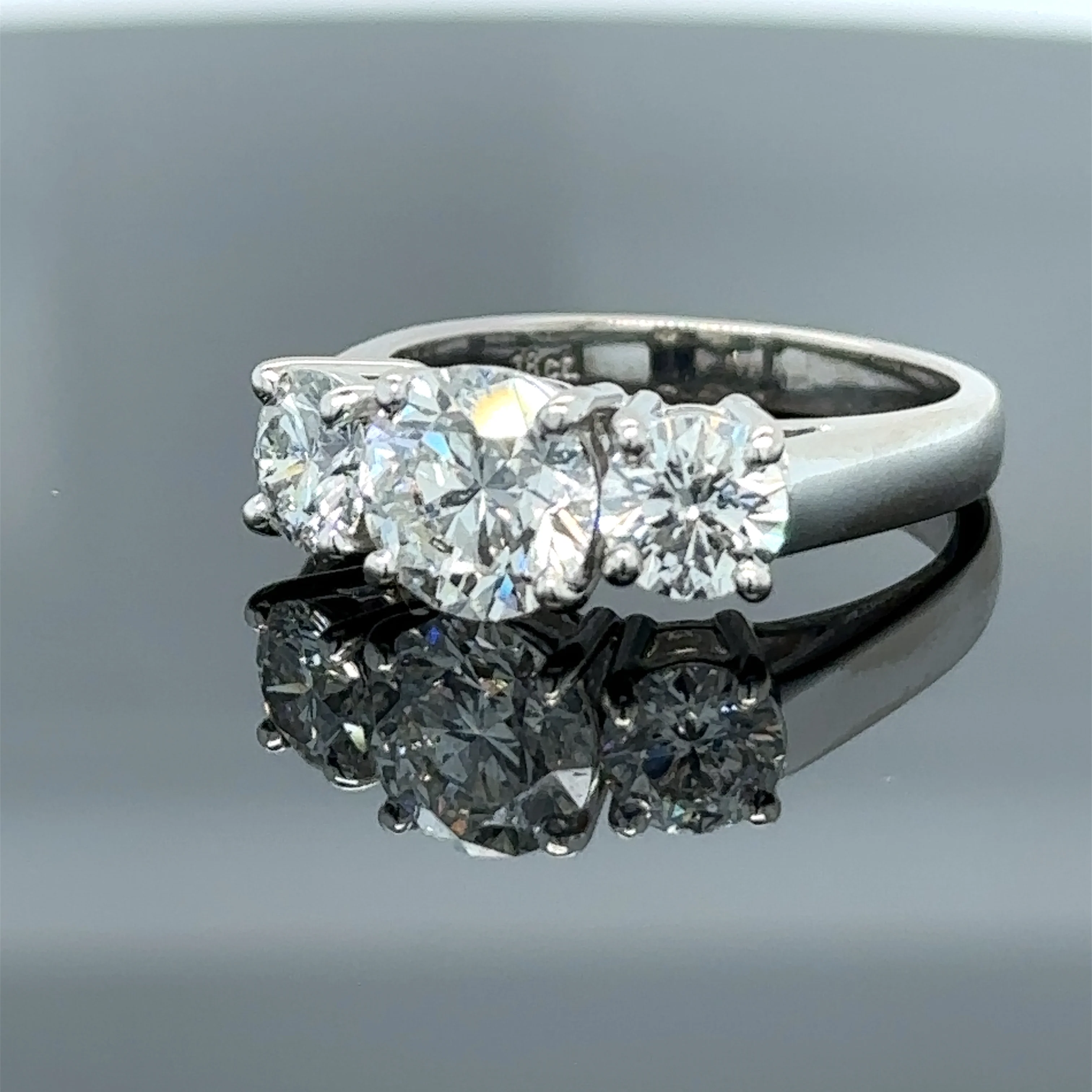 Bespoke 3 Stone Diamond Engagement Ring 1.51ct - Image 7