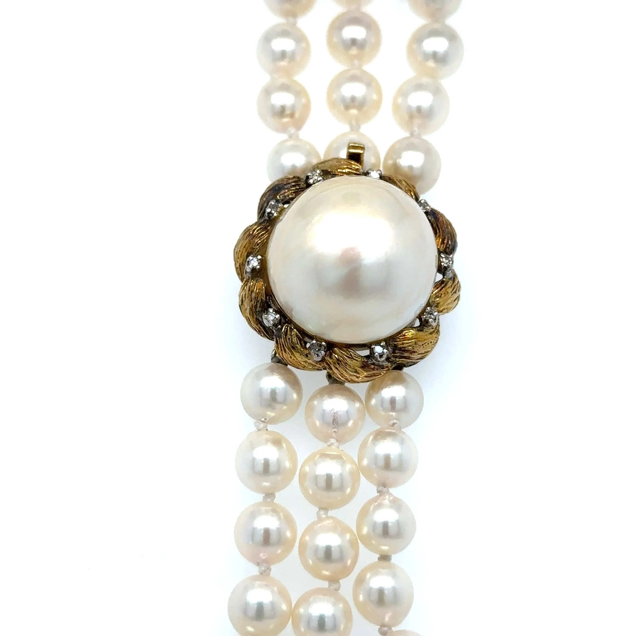Bespoke Akoya Cultured Pearl Necklace 0.10ct - Image 2