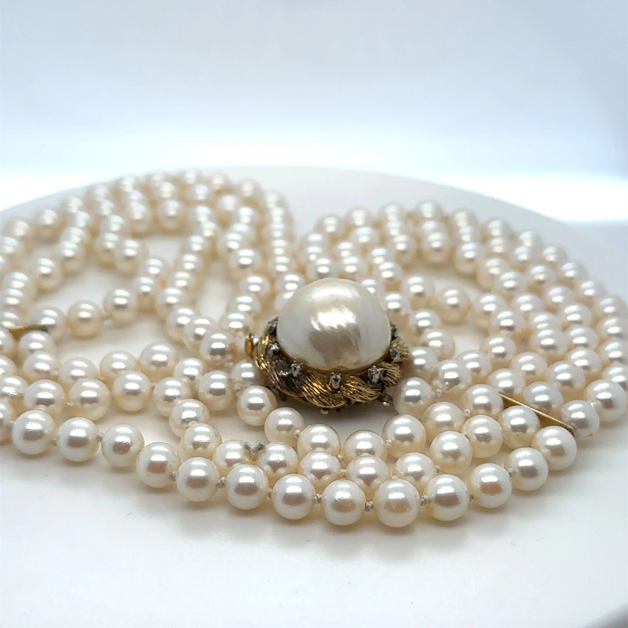 Bespoke Akoya Cultured Pearl Necklace 0.10ct - Image 3