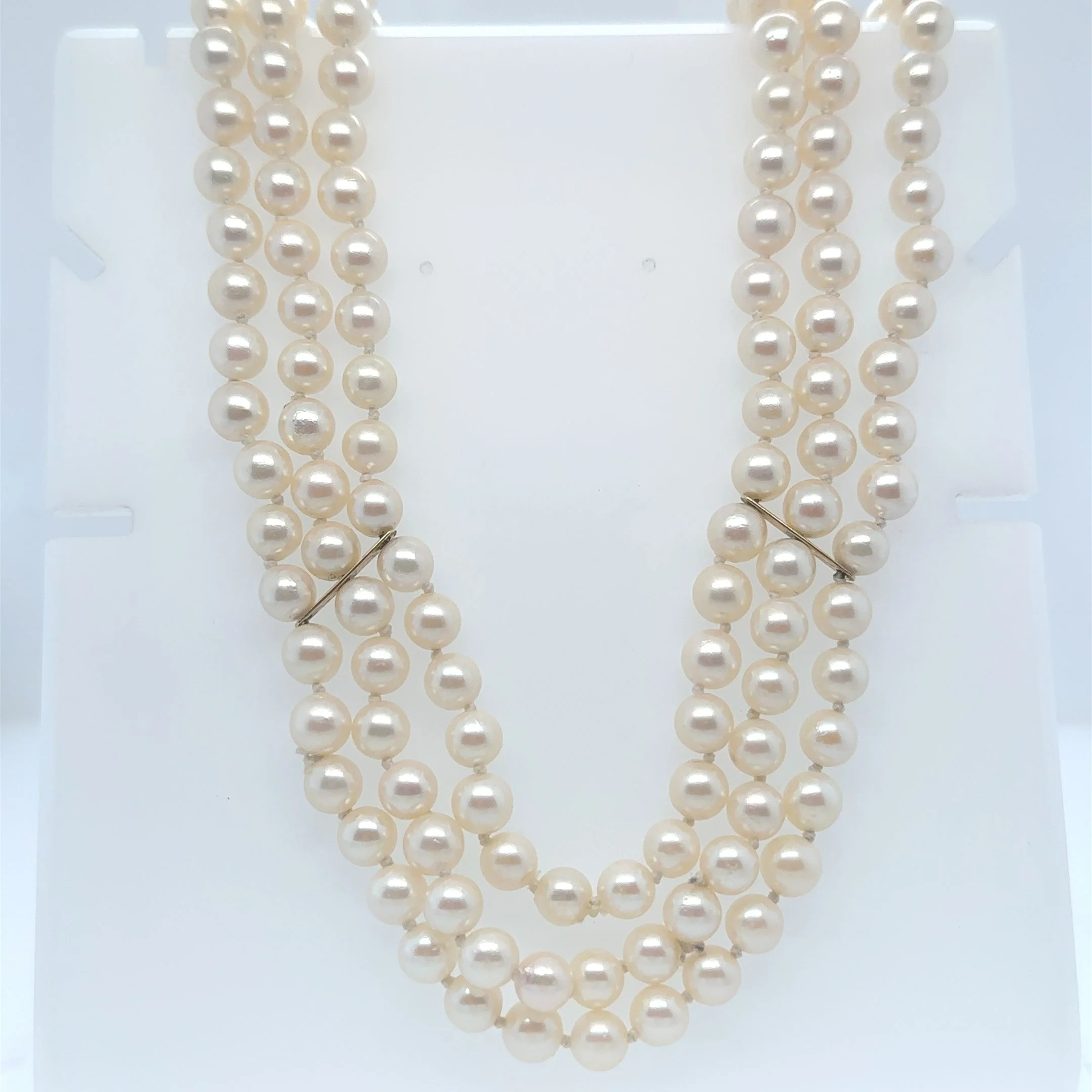 Bespoke Akoya Cultured Pearl Necklace 0.10ct - Image 4