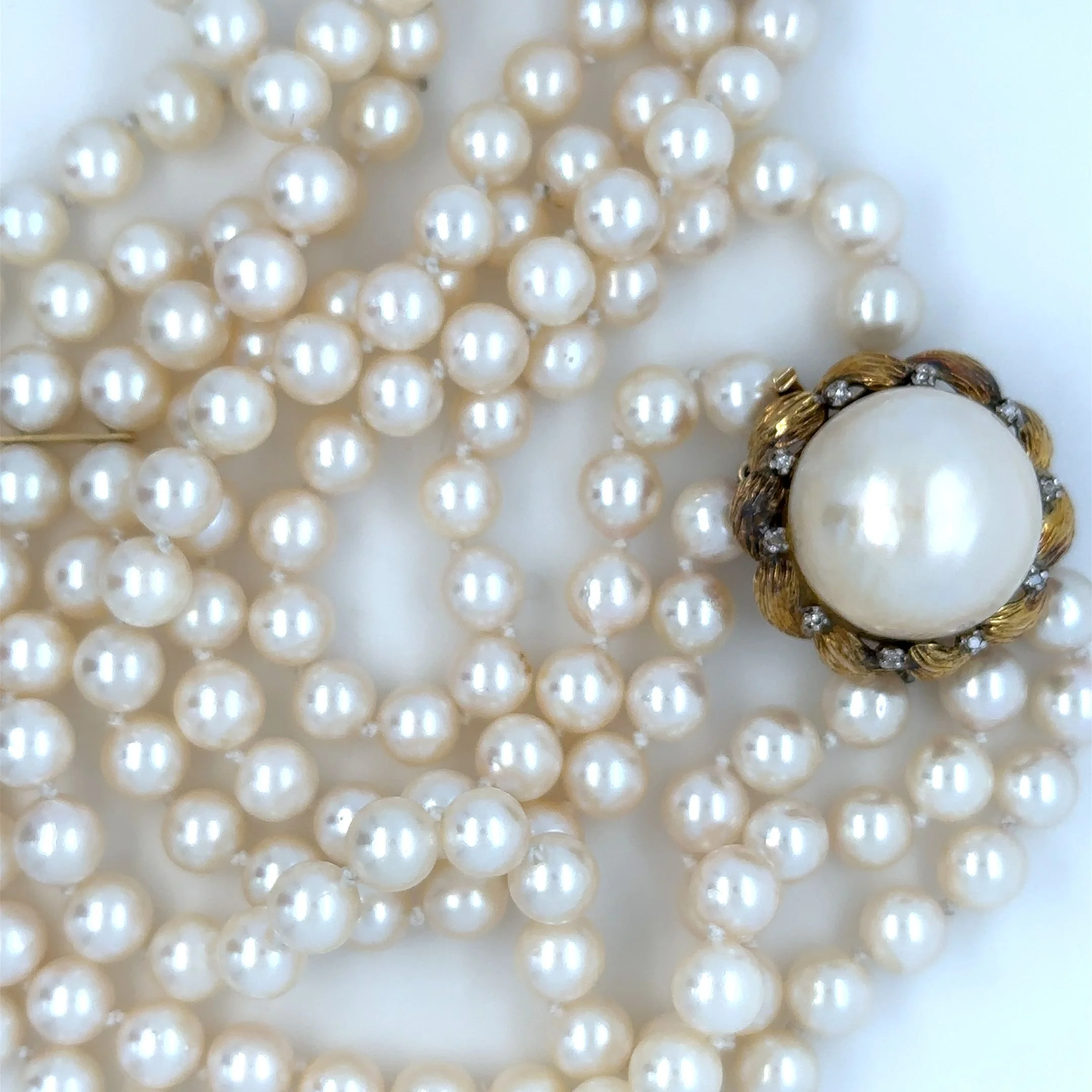 Bespoke Akoya Cultured Pearl Necklace 0.10ct - Image 5