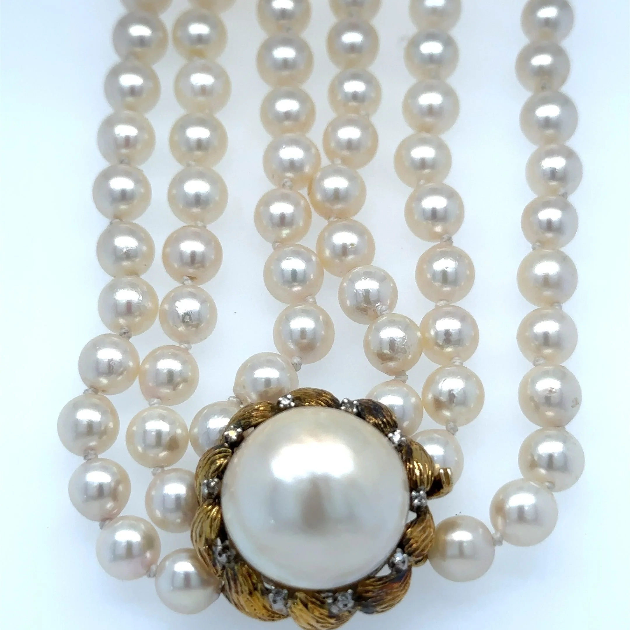 Bespoke Akoya Cultured Pearl Necklace 0.10ct - Image 6