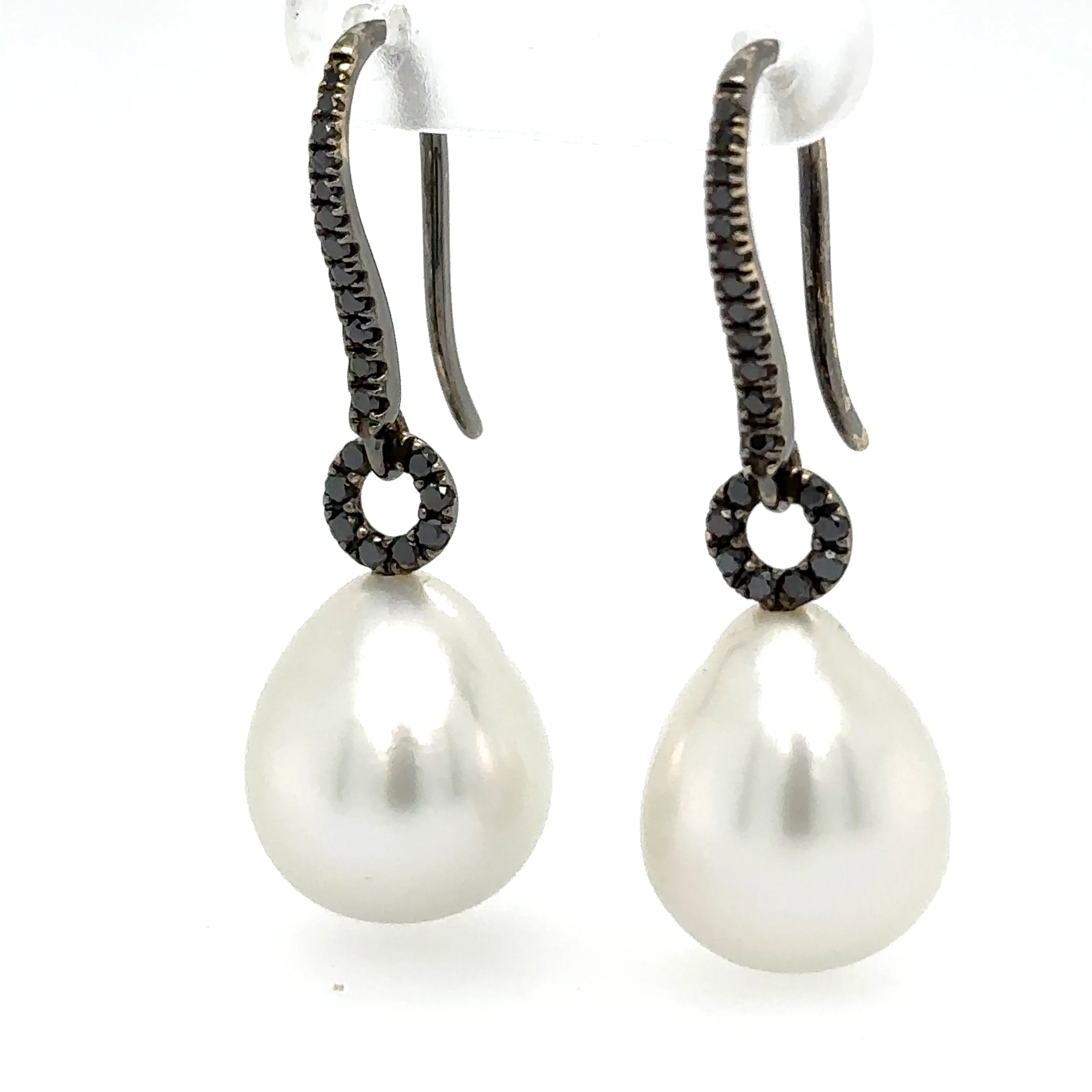 Bespoke Autore South Sea Pearls & Diamond Earrings 0.31ct - Image 3