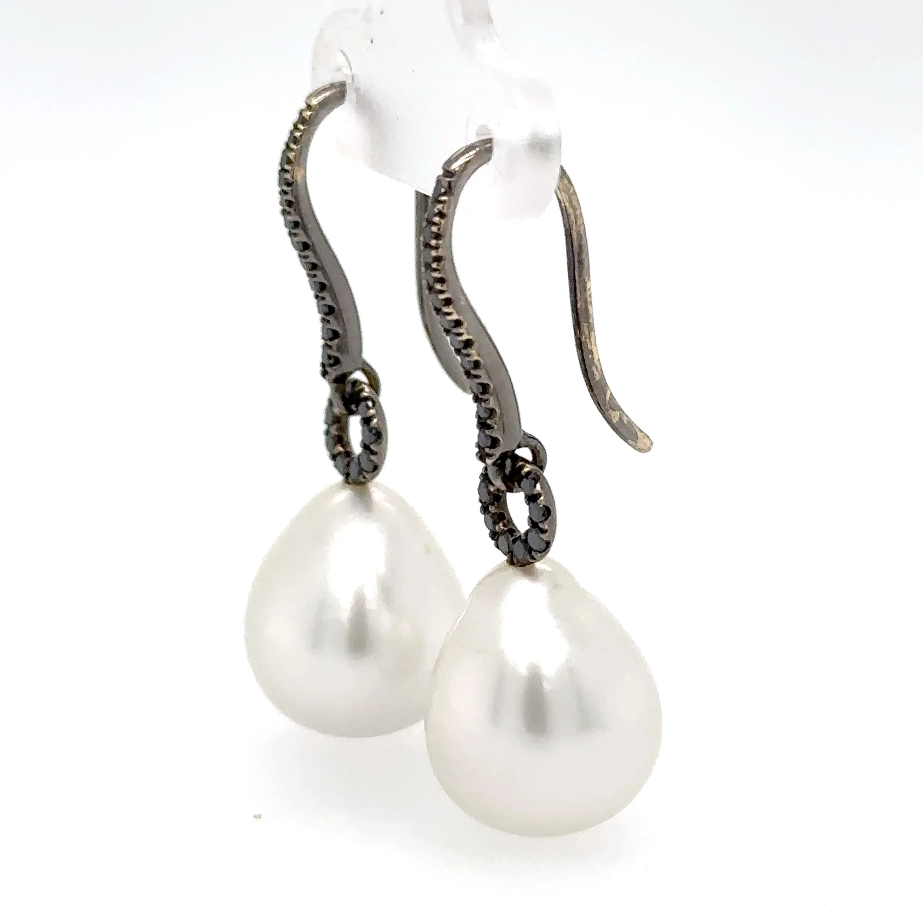 Bespoke Autore South Sea Pearls & Diamond Earrings 0.31ct - Image 5