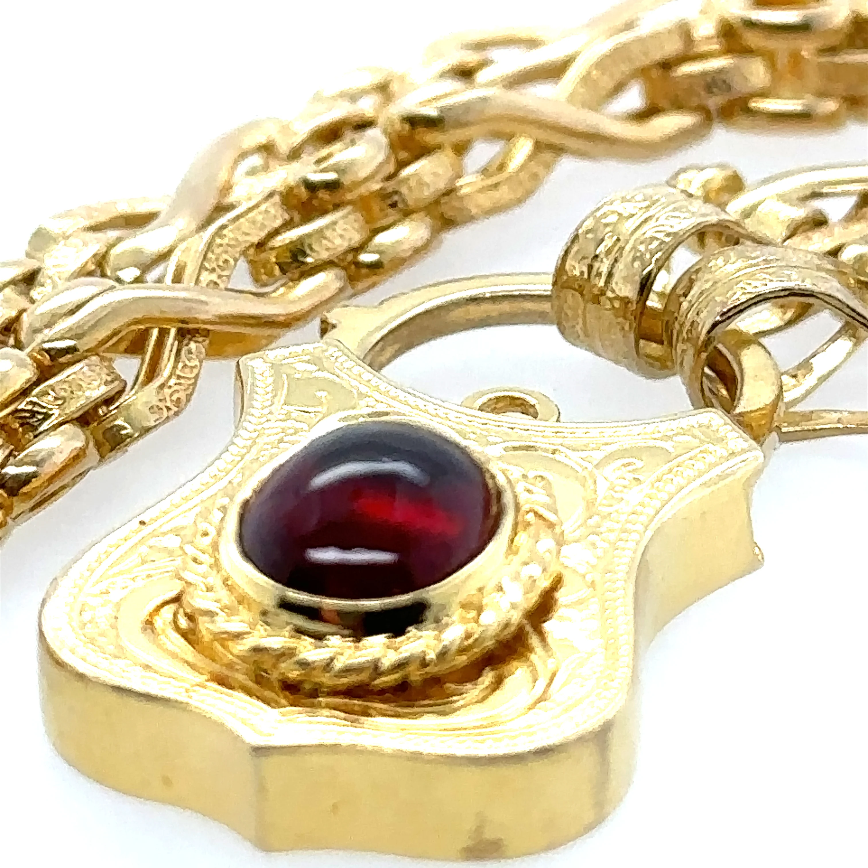 Bespoke Cabochon Garnet Padlock Clasp Necklace - Image 2