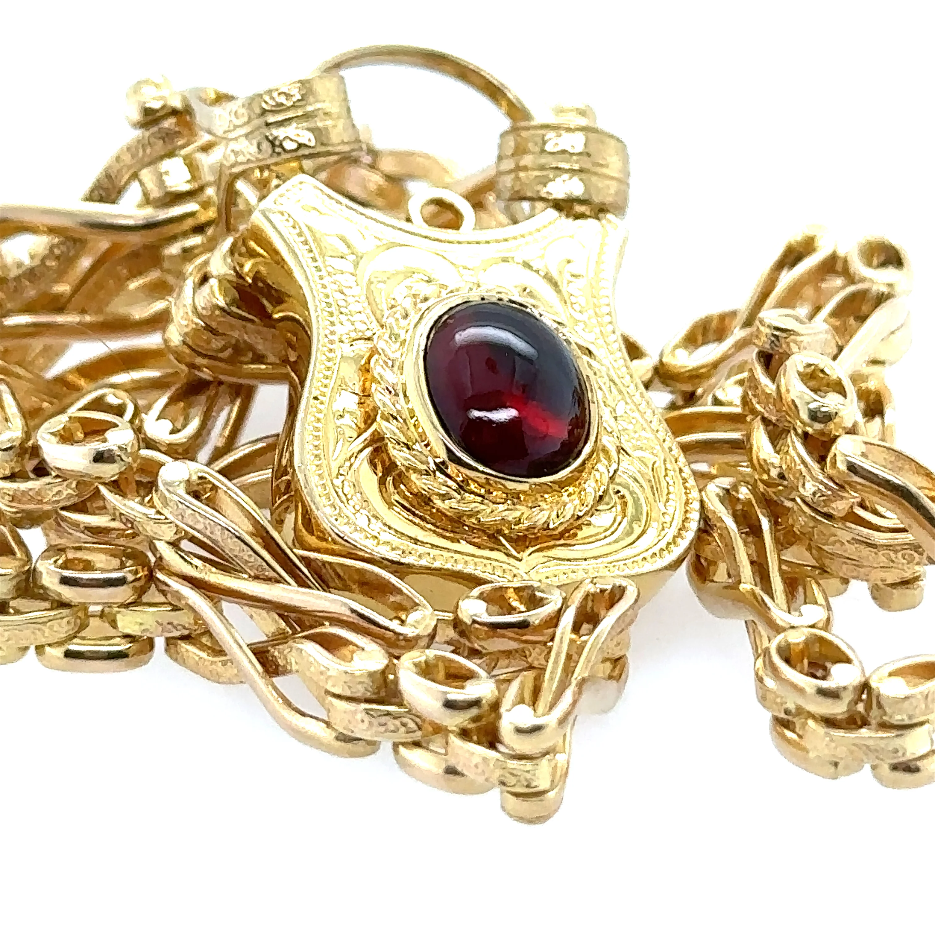Bespoke Cabochon Garnet Padlock Clasp Necklace - Image 3
