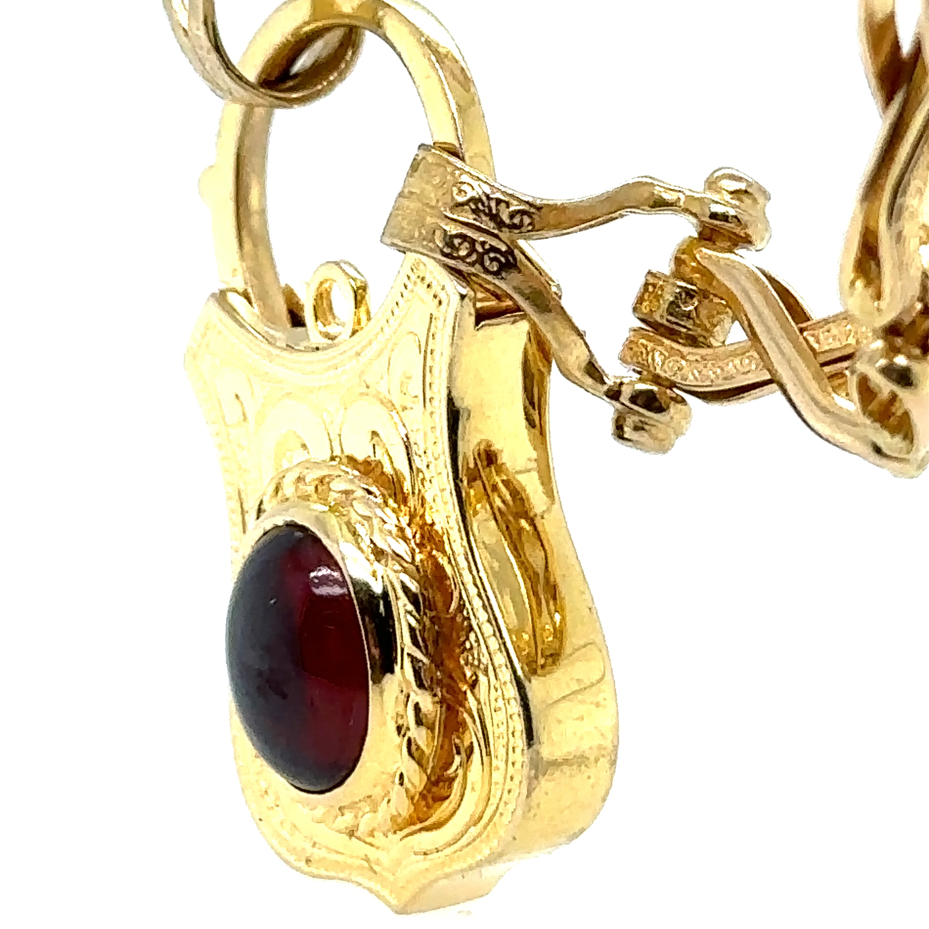 Bespoke Cabochon Garnet Padlock Clasp Necklace - Image 7