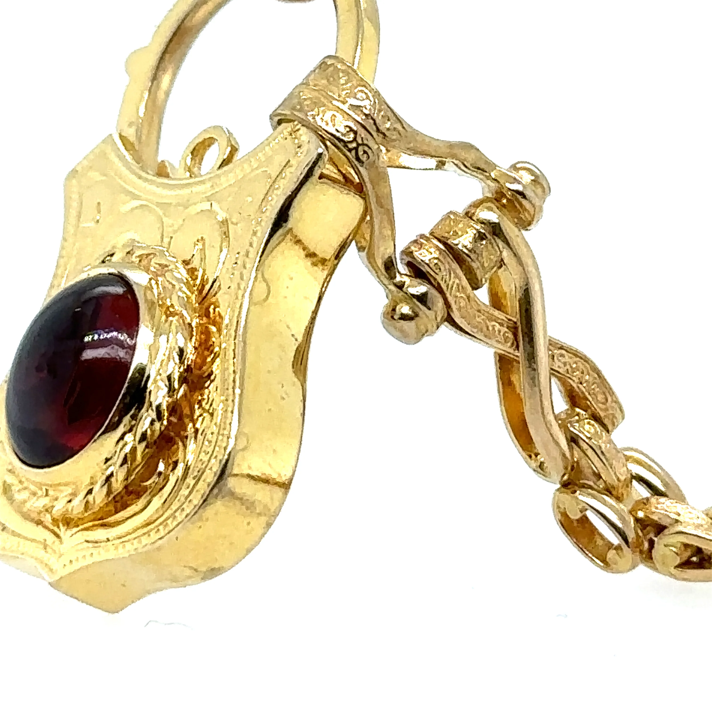 Bespoke Cabochon Garnet Padlock Clasp Necklace - Image 8
