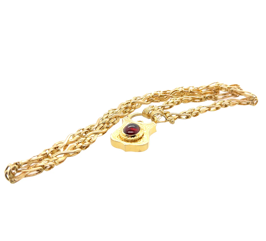 Bespoke Cabochon Garnet Padlock Clasp Necklace - Image 9