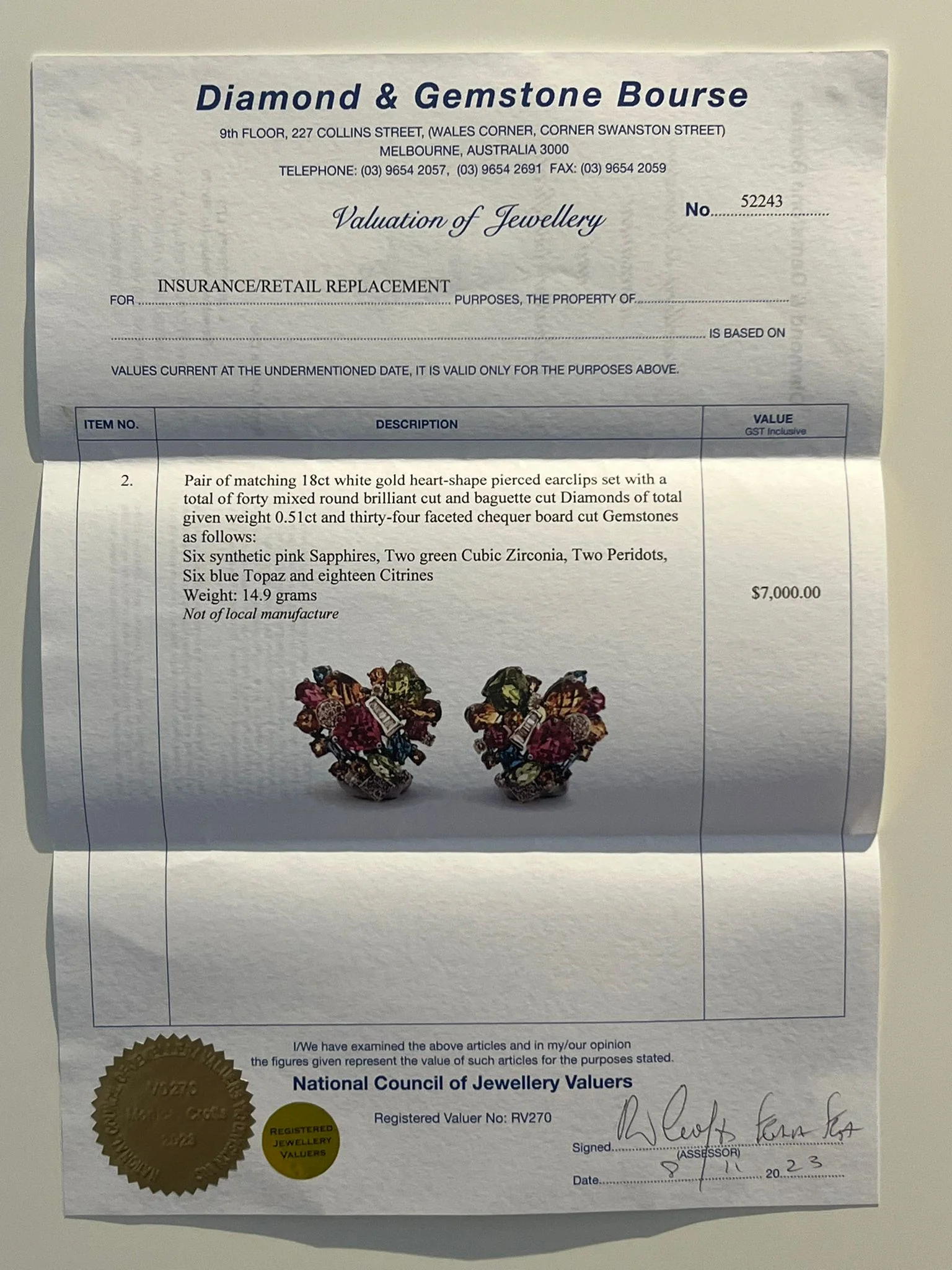 Bespoke Colourful Gemstone Earrings 0.51ct - Image 7