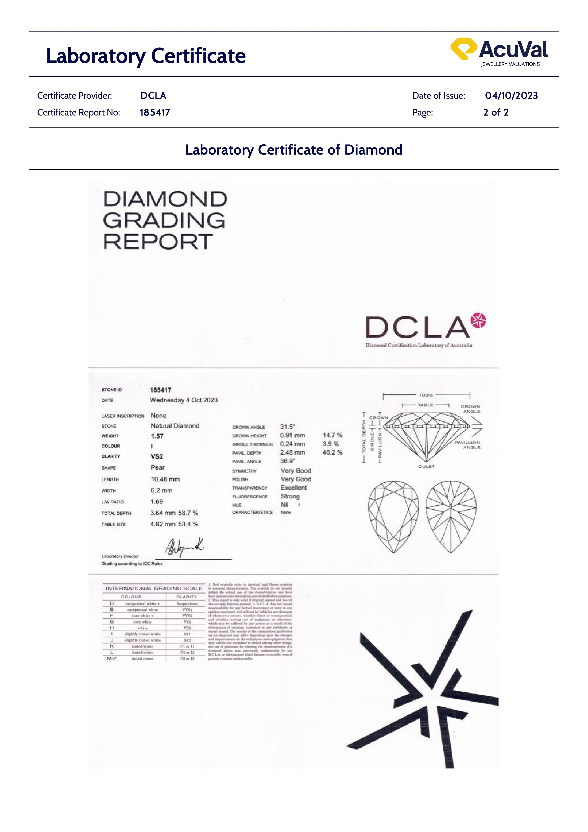 Bespoke DCLA Vintage Diamond Pendant 1.57ct - Image 7