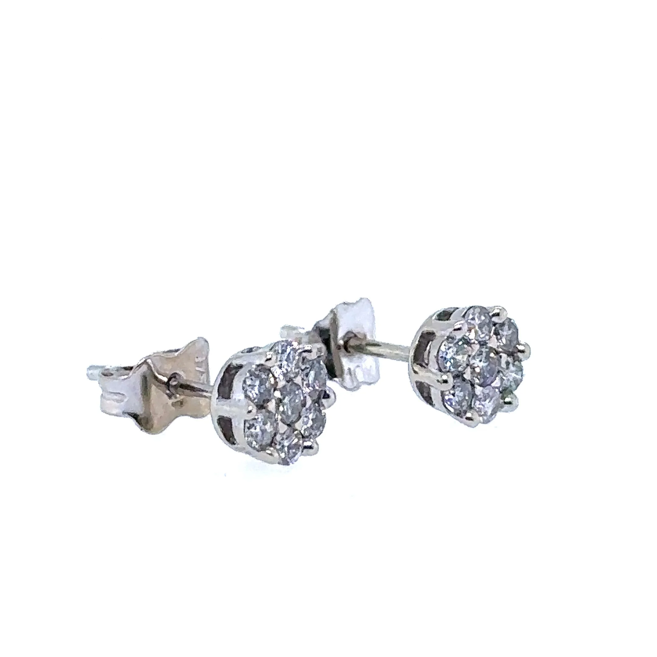 Bespoke Diamond Cluster Earrings 0.50ct - Image 3
