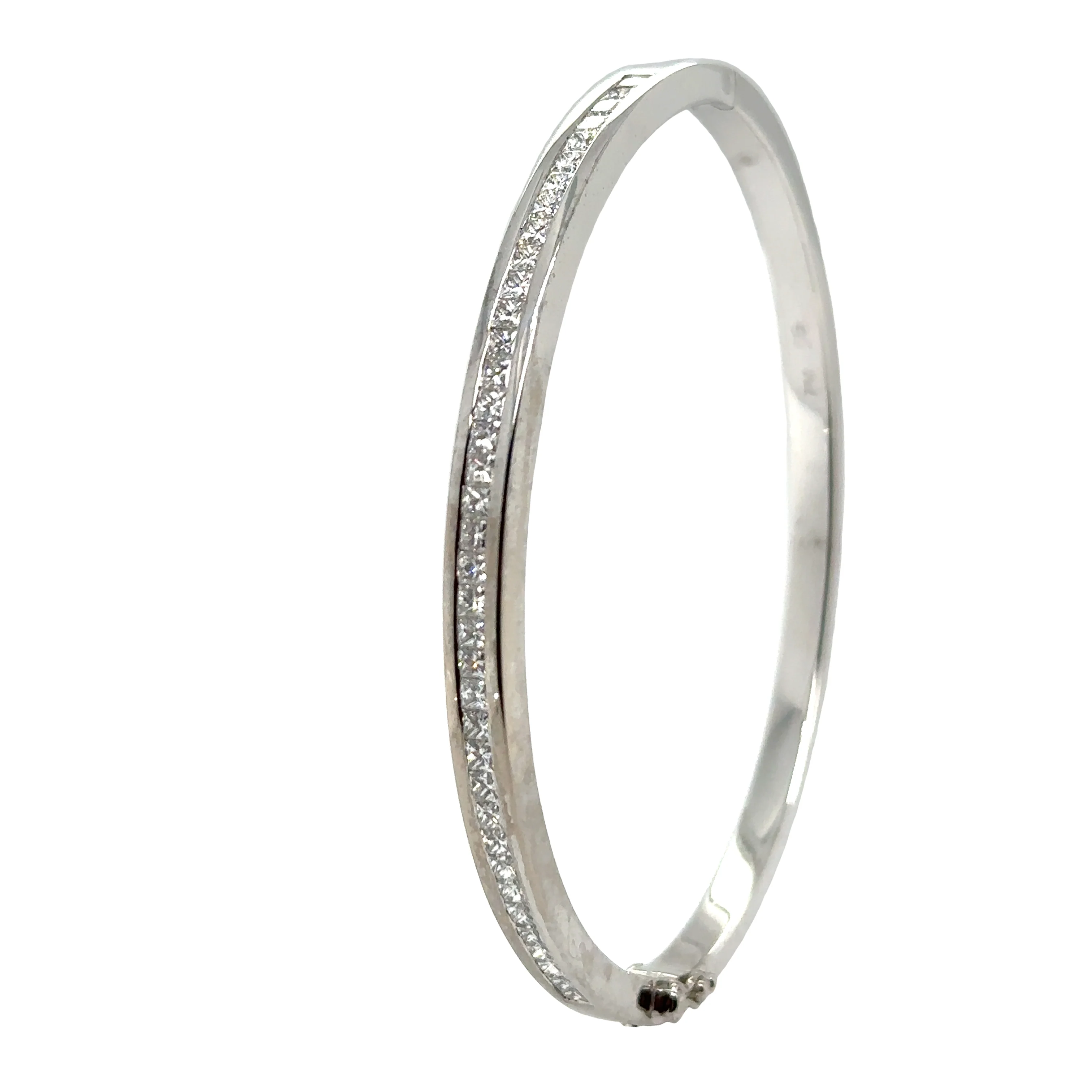 Bespoke Diamond Hinged Line Bangle 1.85ct - Image 2