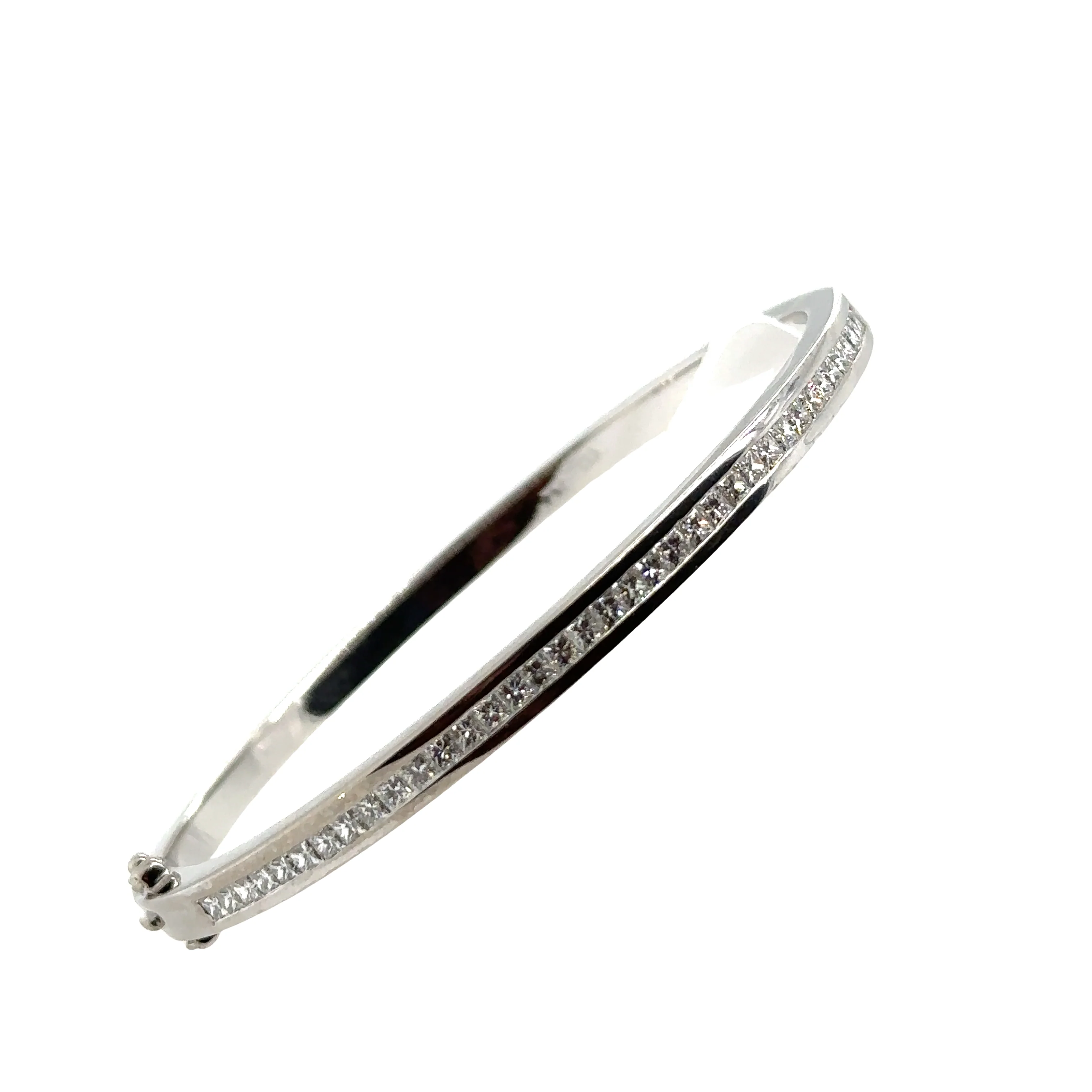 Bespoke Diamond Hinged Line Bangle 1.85ct - Image 3
