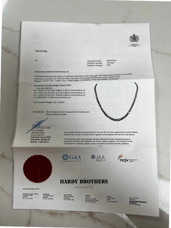 Bespoke Graduated Diamond Tennis Necklace 19.94ct - Image 4