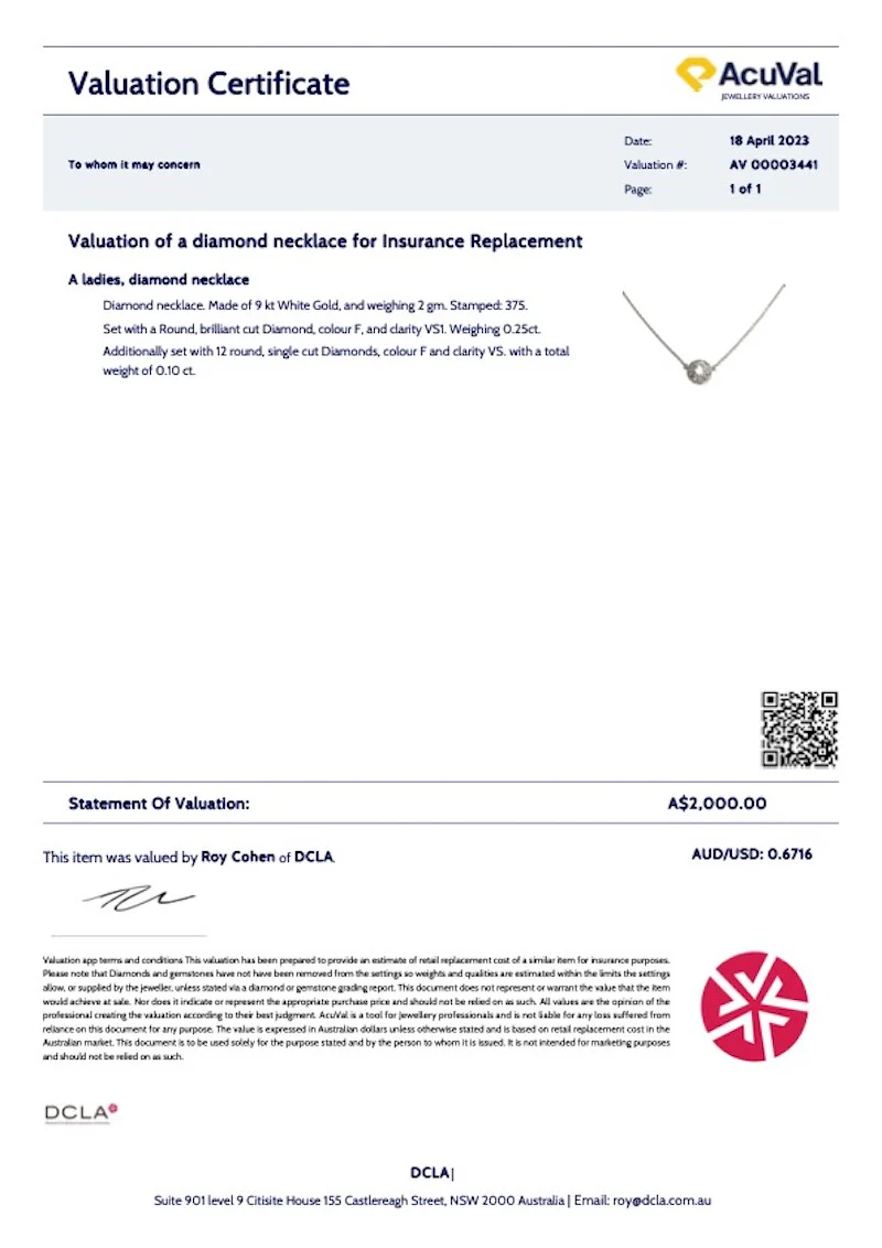 Bespoke Diamond Necklace White Gold 0.35ct - Image 7