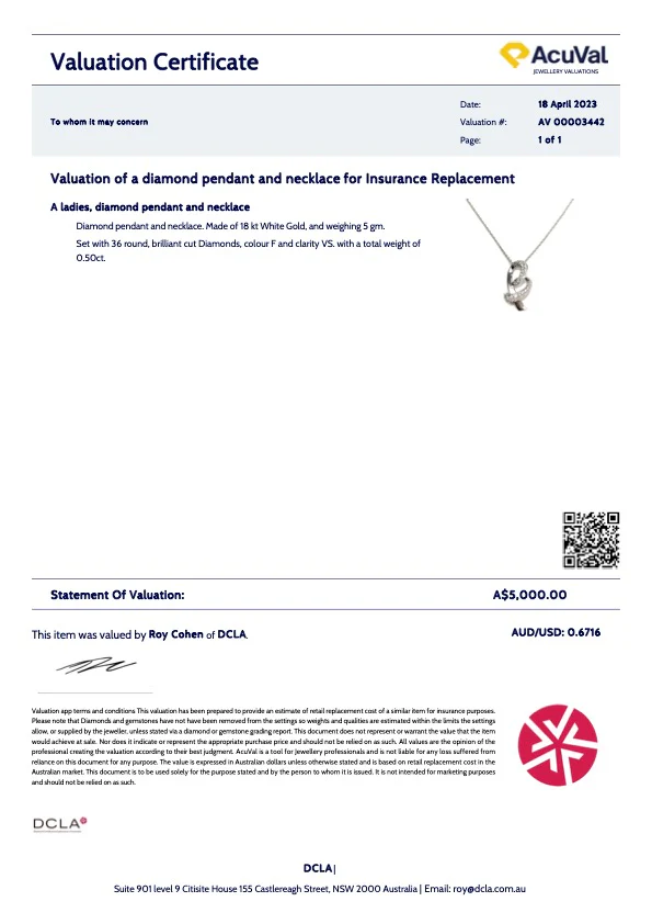 Bespoke Diamond Pendant and Necklace White Gold 0.50ct - Image 11