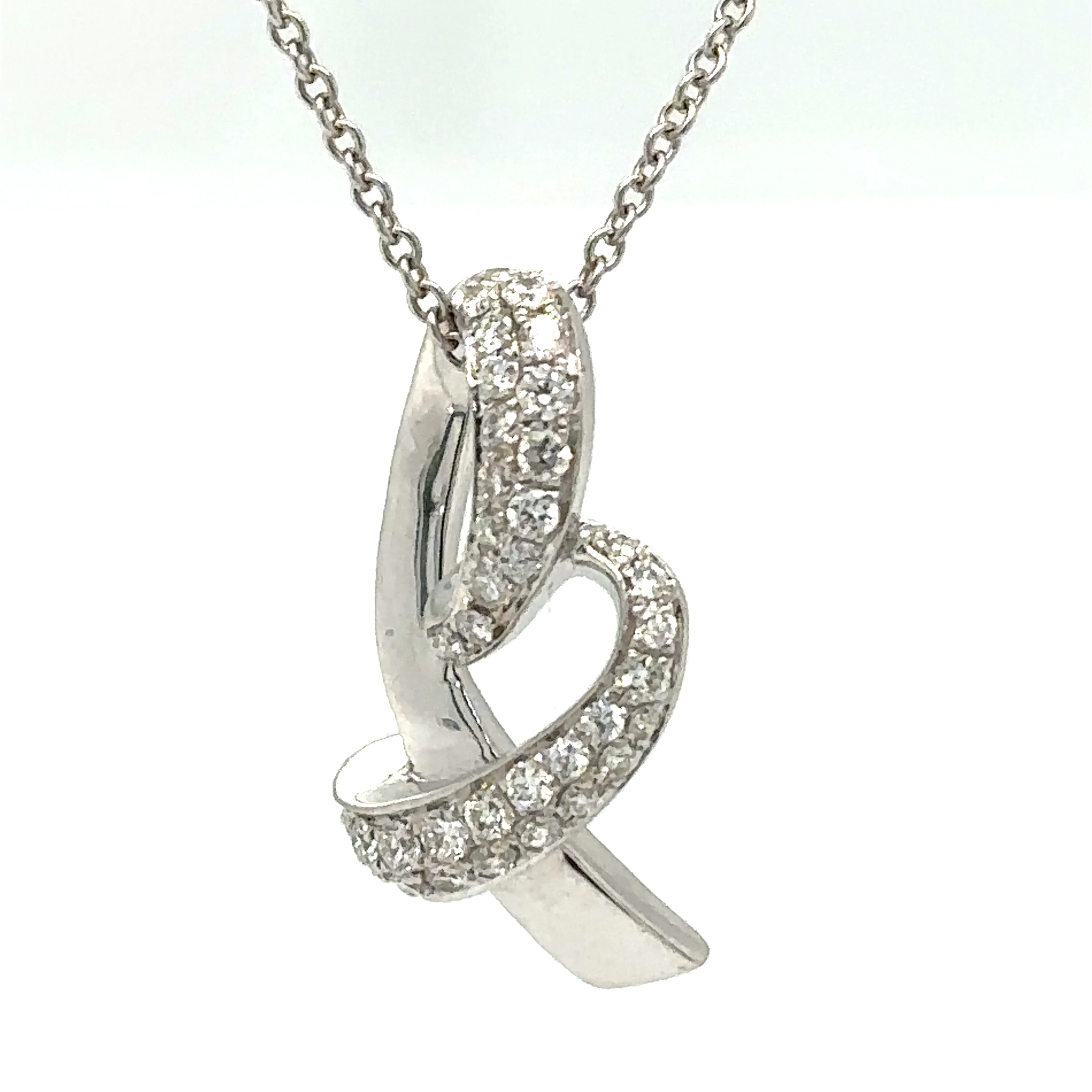 Bespoke Diamond Pendant and Necklace White Gold 0.50ct - Image 9