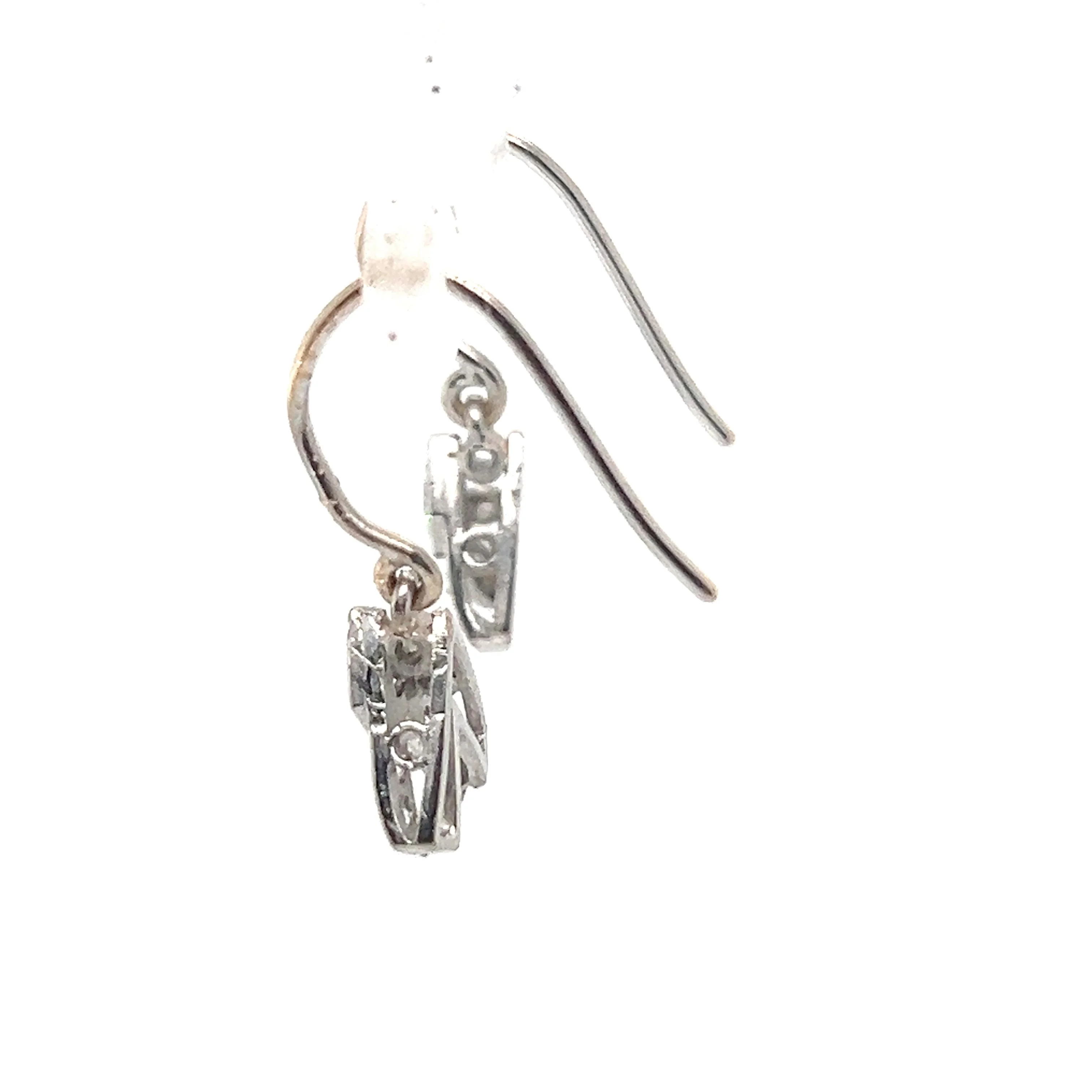 Bespoke Diamond Vee Shaped Drop Earrings 0.31ct - Image 3