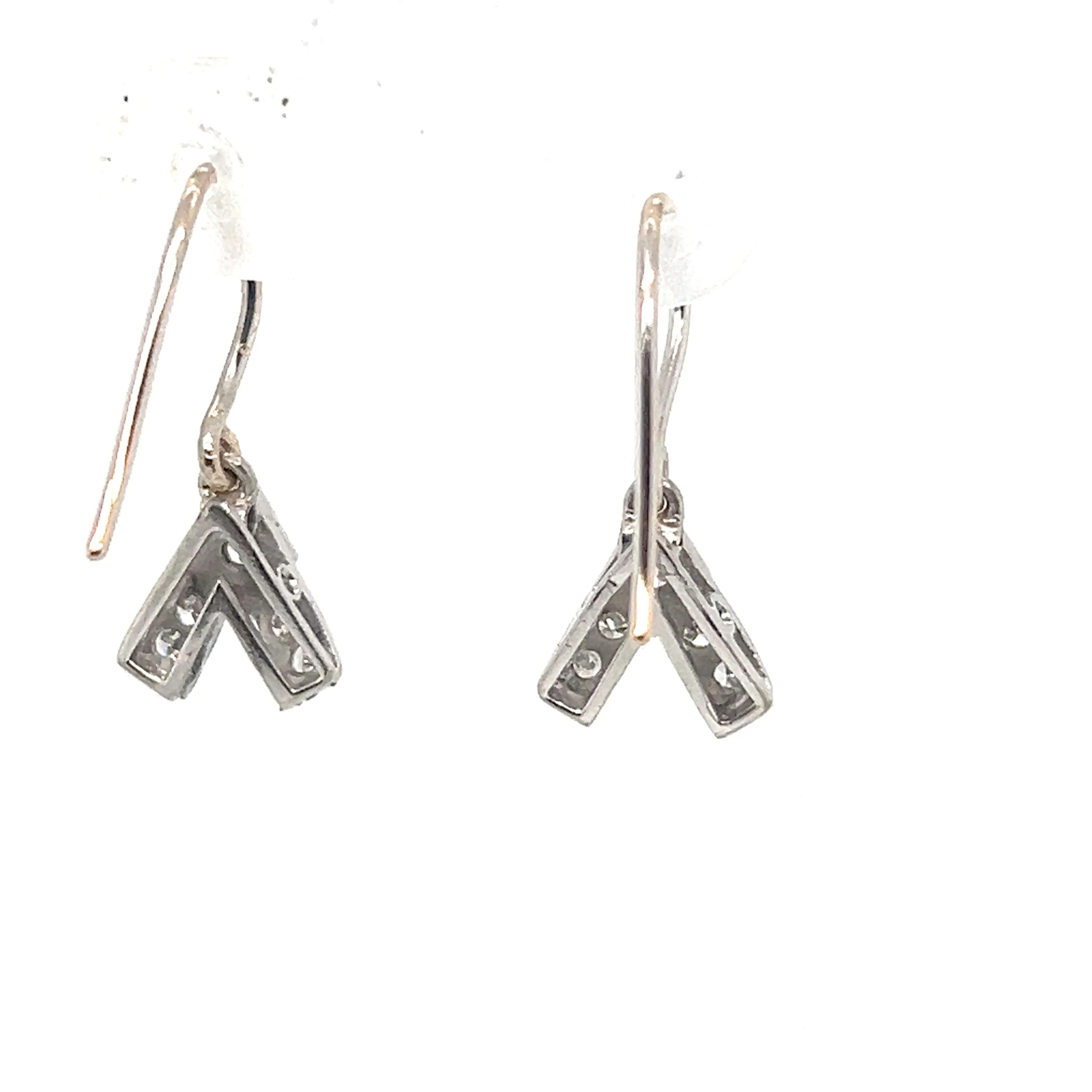 Bespoke Diamond Vee Shaped Drop Earrings 0.31ct - Image 4