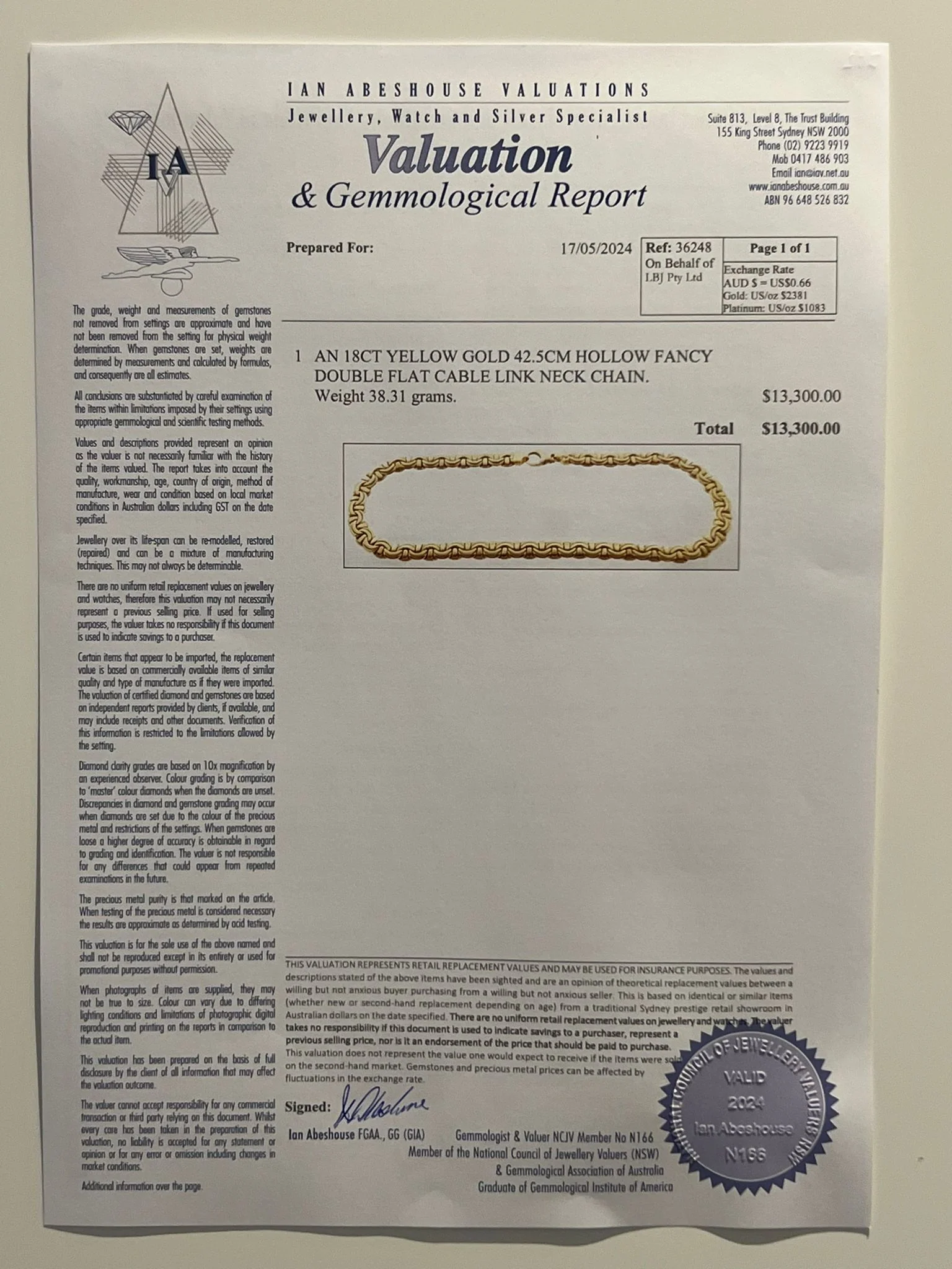 Bespoke Italian 18ct Yellow Gold Necklace 38.3g - Image 7