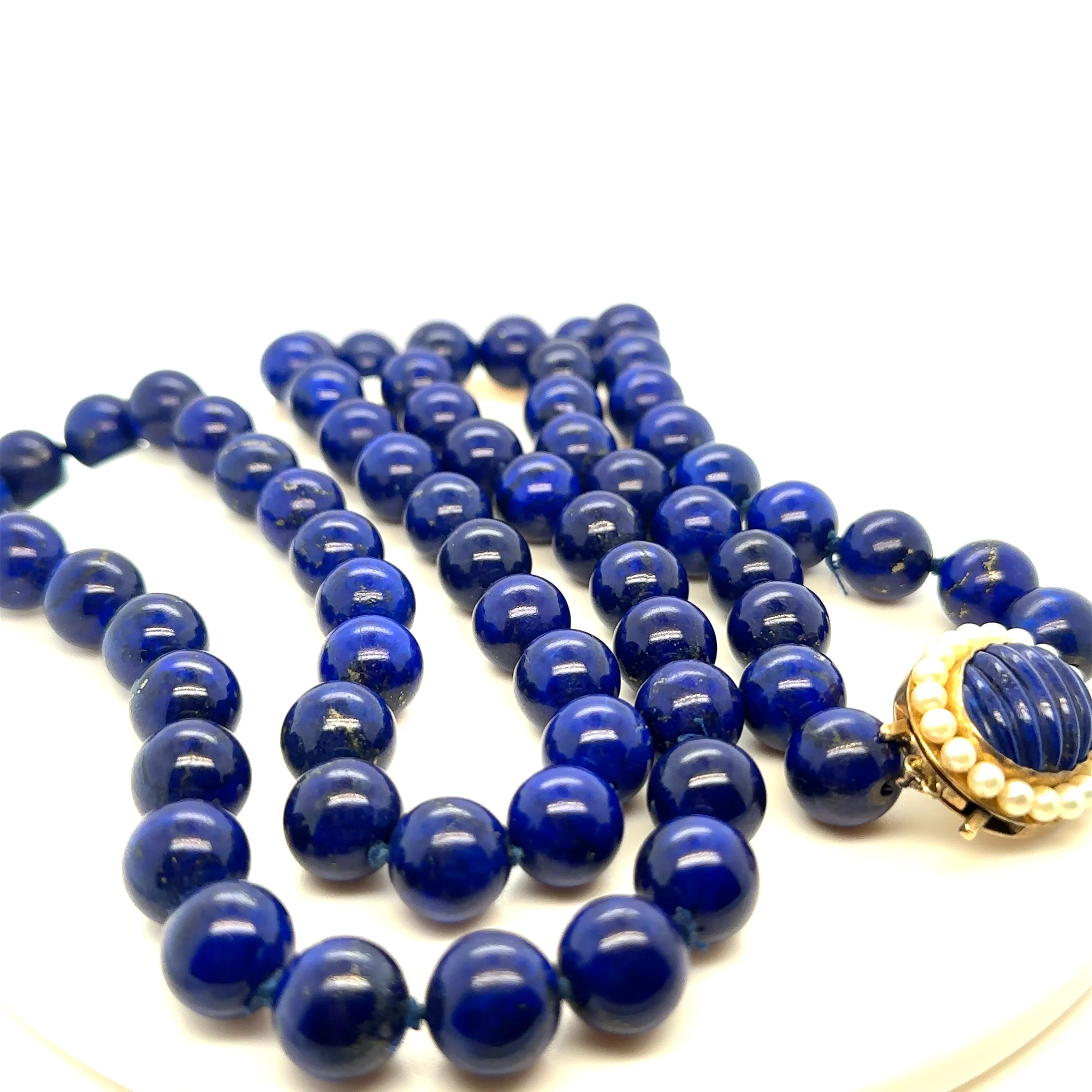 Bespoke Lapis-Lazuli Bead Knotted Necklace - Image 4