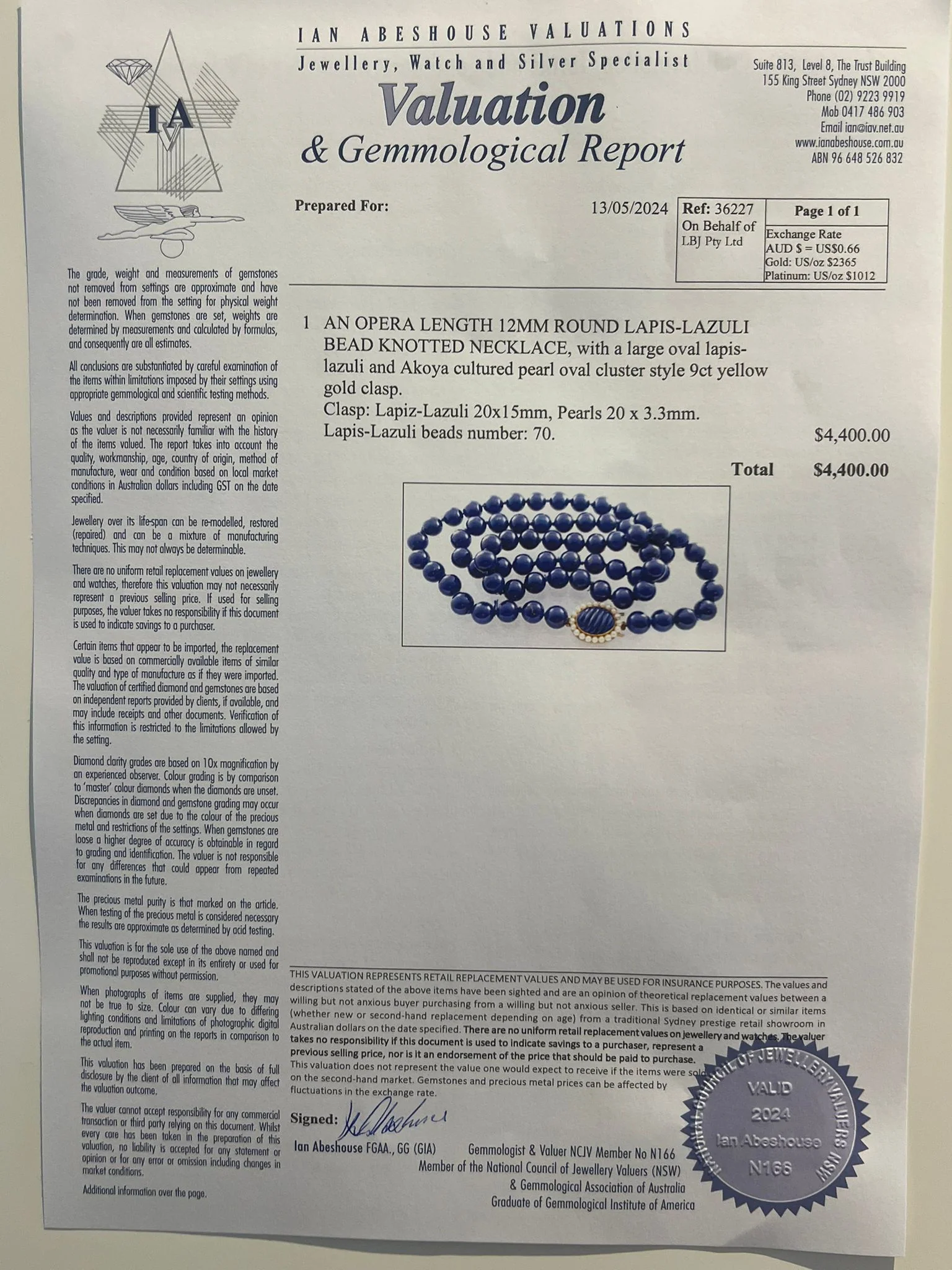 Bespoke Lapis-Lazuli Bead Knotted Necklace - Image 6