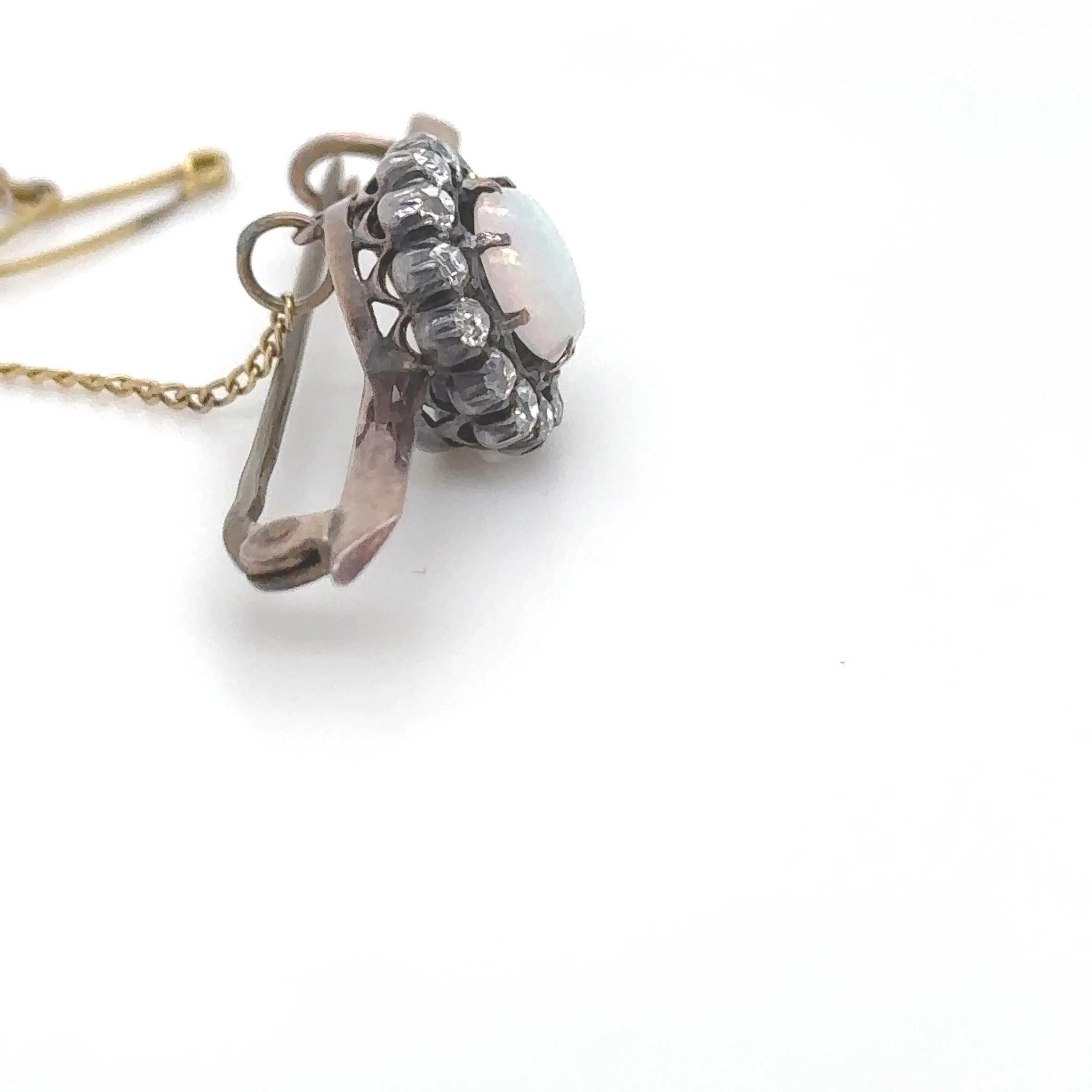 Bespoke Opal And Diamond Round Cluster Bar Brooch 1.84ct - Image 7