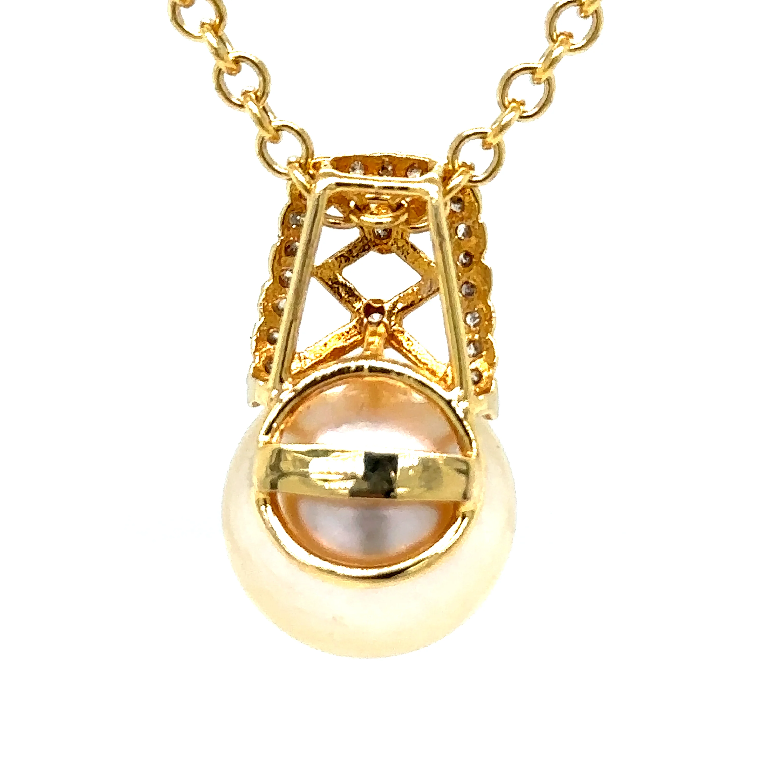 Bespoke Pearl & Diamond Pendant and Chain 0.24ct - Image 8